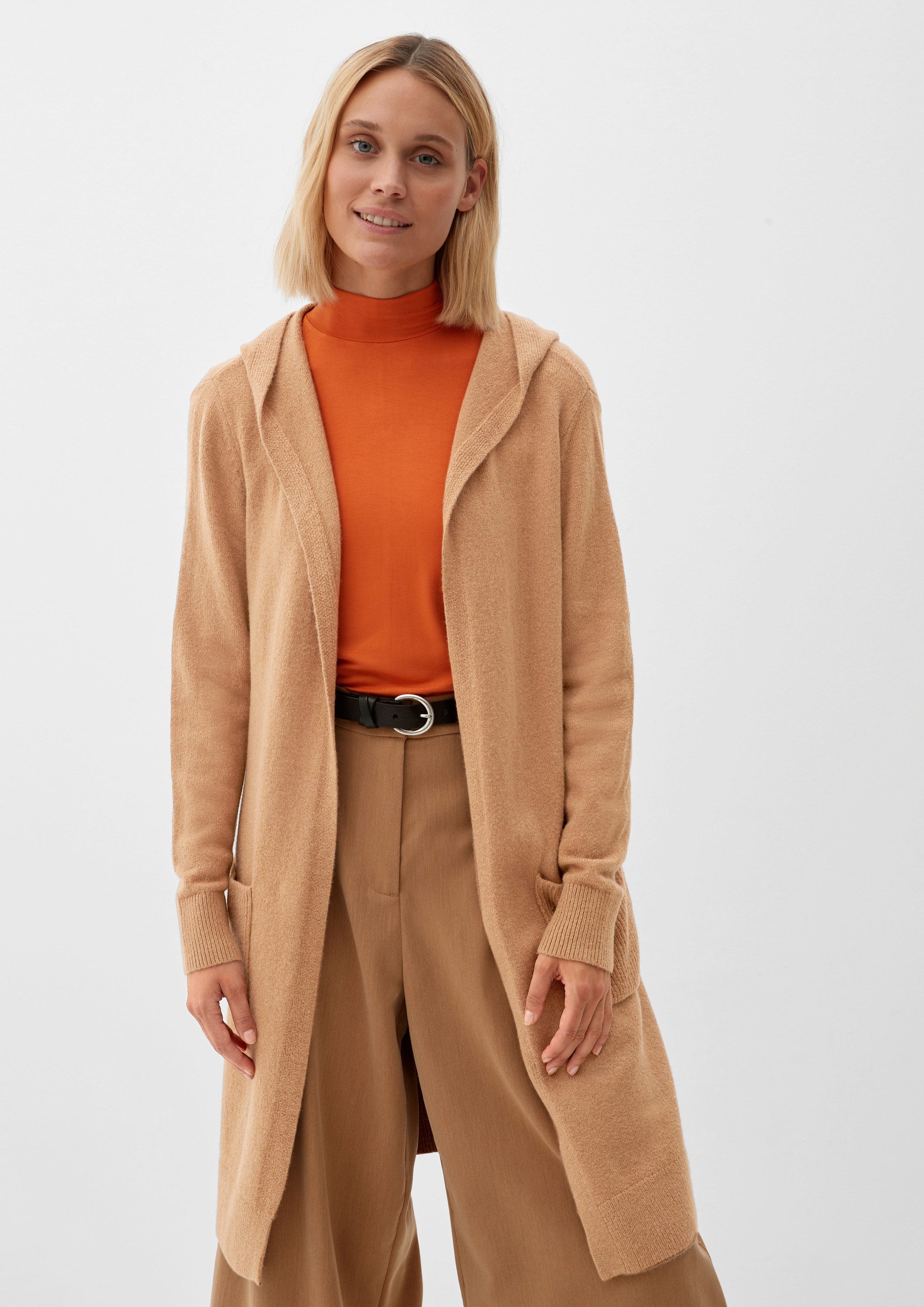 s.Oliver Cardigan Strickjacke Long-Cardigan mit Kapuze günstig online kaufen