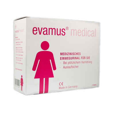Anhalt Urinal evamus® Taschen - Örtchen Notfall - WC, (5-tlg., für den Einmalgebrauch), Das Taschen - Örtchen für Frauen.
