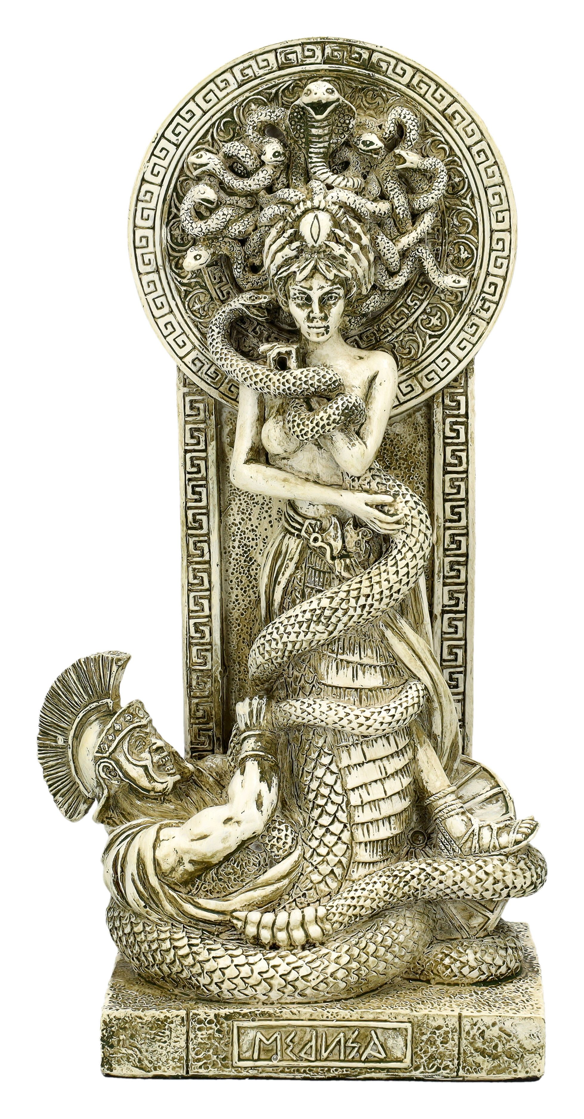 Figuren Shop GmbH Buchstütze Medusa Figur – Mythologie Statue Buchstütze Dekoration Skulptur 23 cm (1 St)