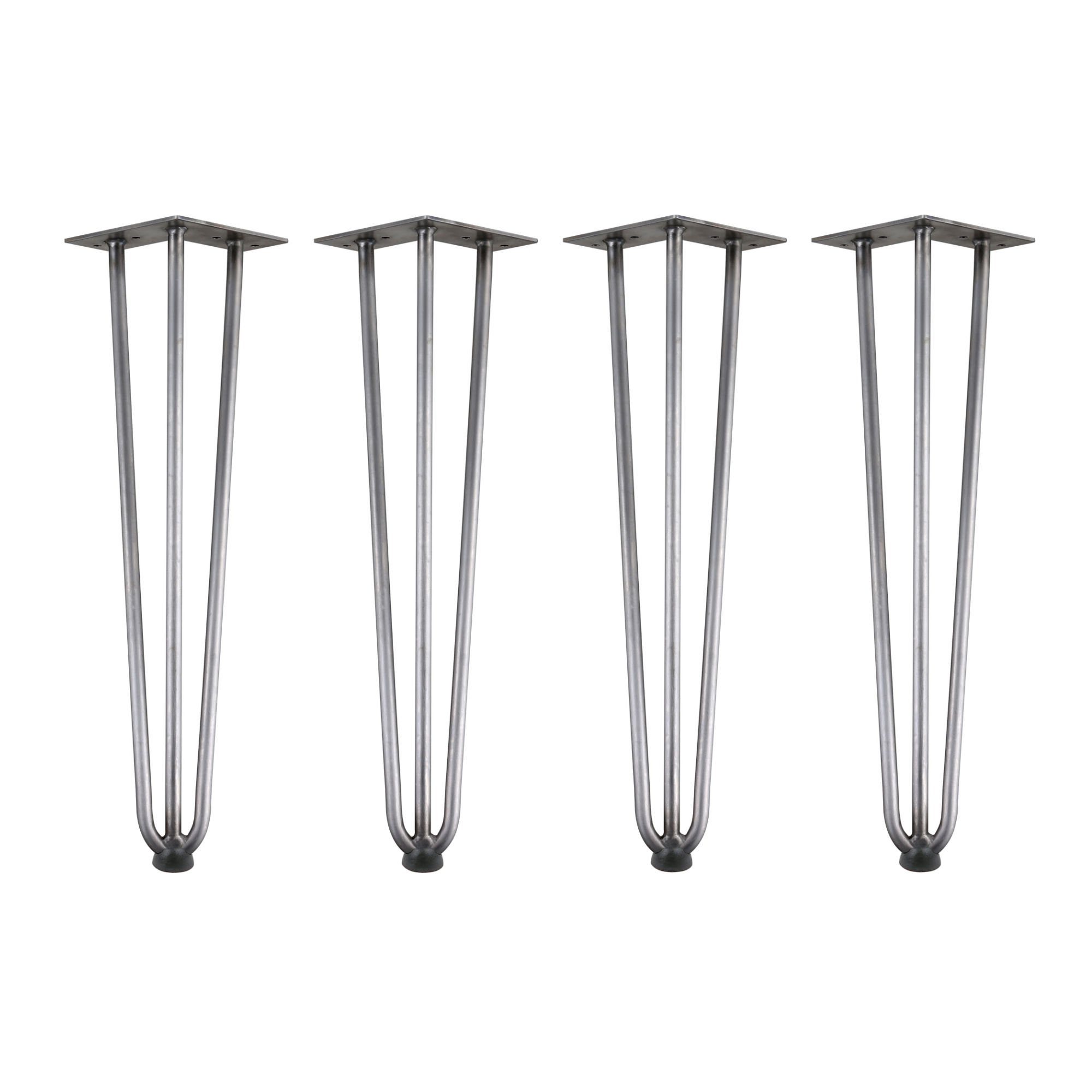 Zelsius Tischbein Hairpin Legs, 4er Set, 45 cm, Rohstahl, Tischbeine aus  Stahl 3 Streben