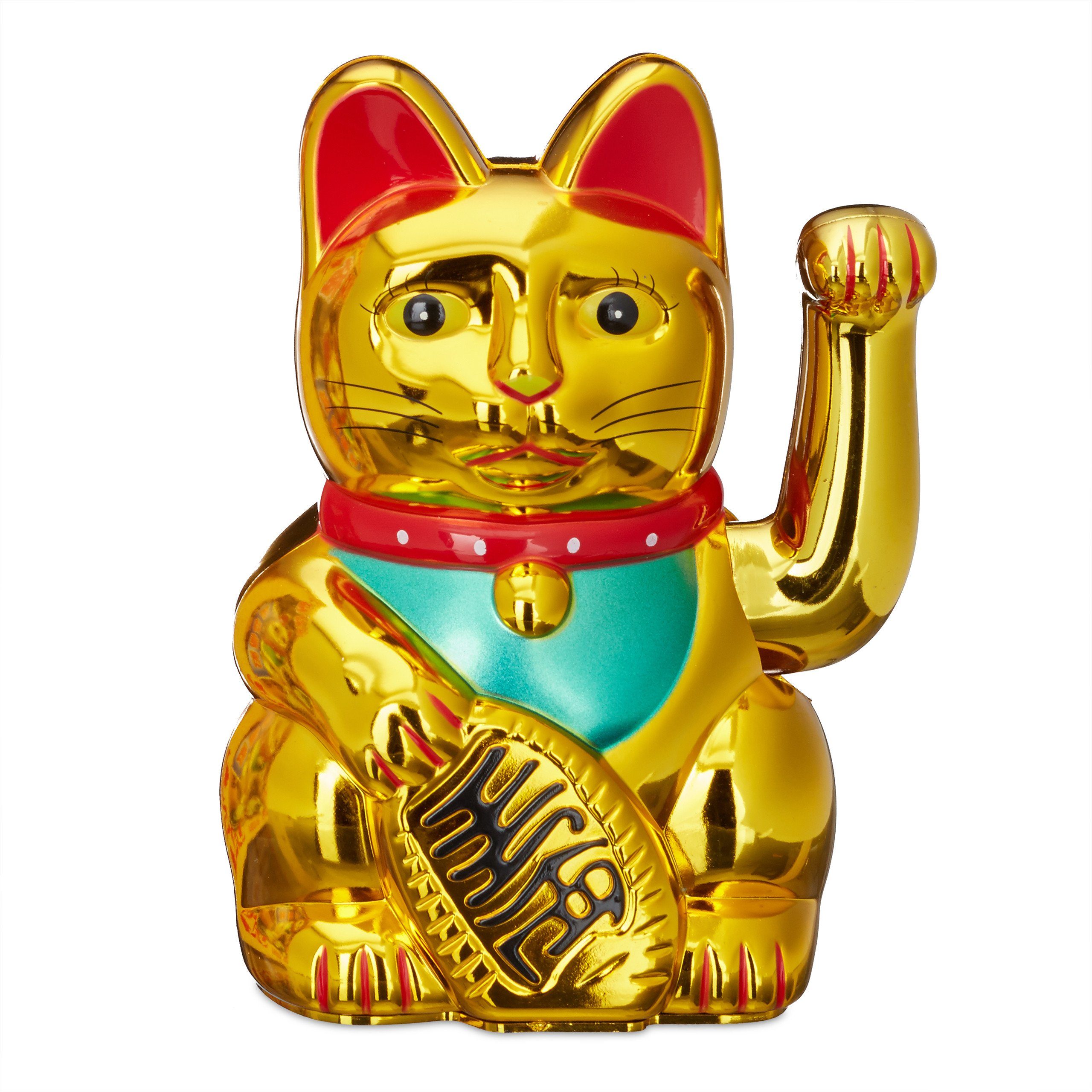 relaxdays Winkekatze Maneki Neko Winkekatze 16 cm (1 St)