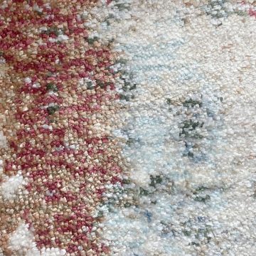 Teppich Abstrakter Seidenoptik Teppich, glänzend & weich, creme rot, Carpetia, rechteckig, Höhe: 7 mm