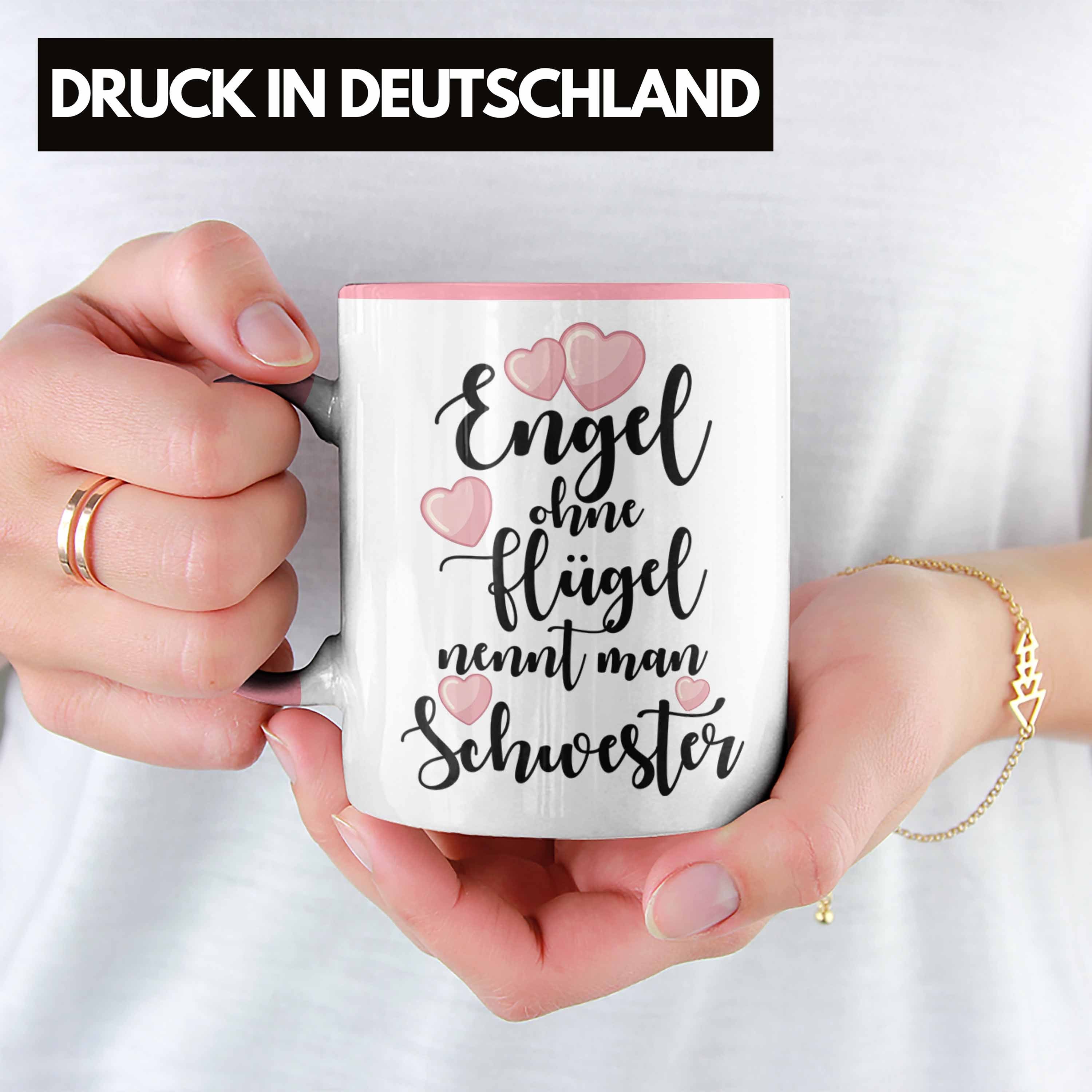 Trendation Tasse - Tasse Weihnachten Geschenkideen Schwestern Geschenk Schwester Beste Bruder Rosa Geburtstag Kaffeetasse Lustig Mug Trendation