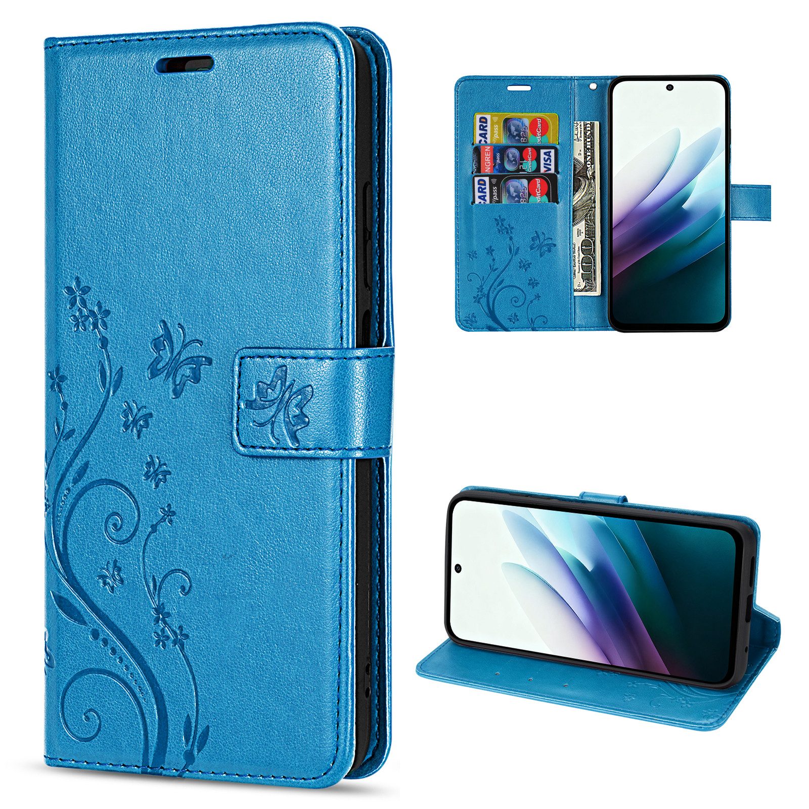 betterfon Handyhülle Handytasche für Xiaomi Redmi 15 4G / 5G Klapphülle mit Kartenfächern, Bookstyle-Hülle: Magnetverschluss 3 Kartenfächer & Standfunktion