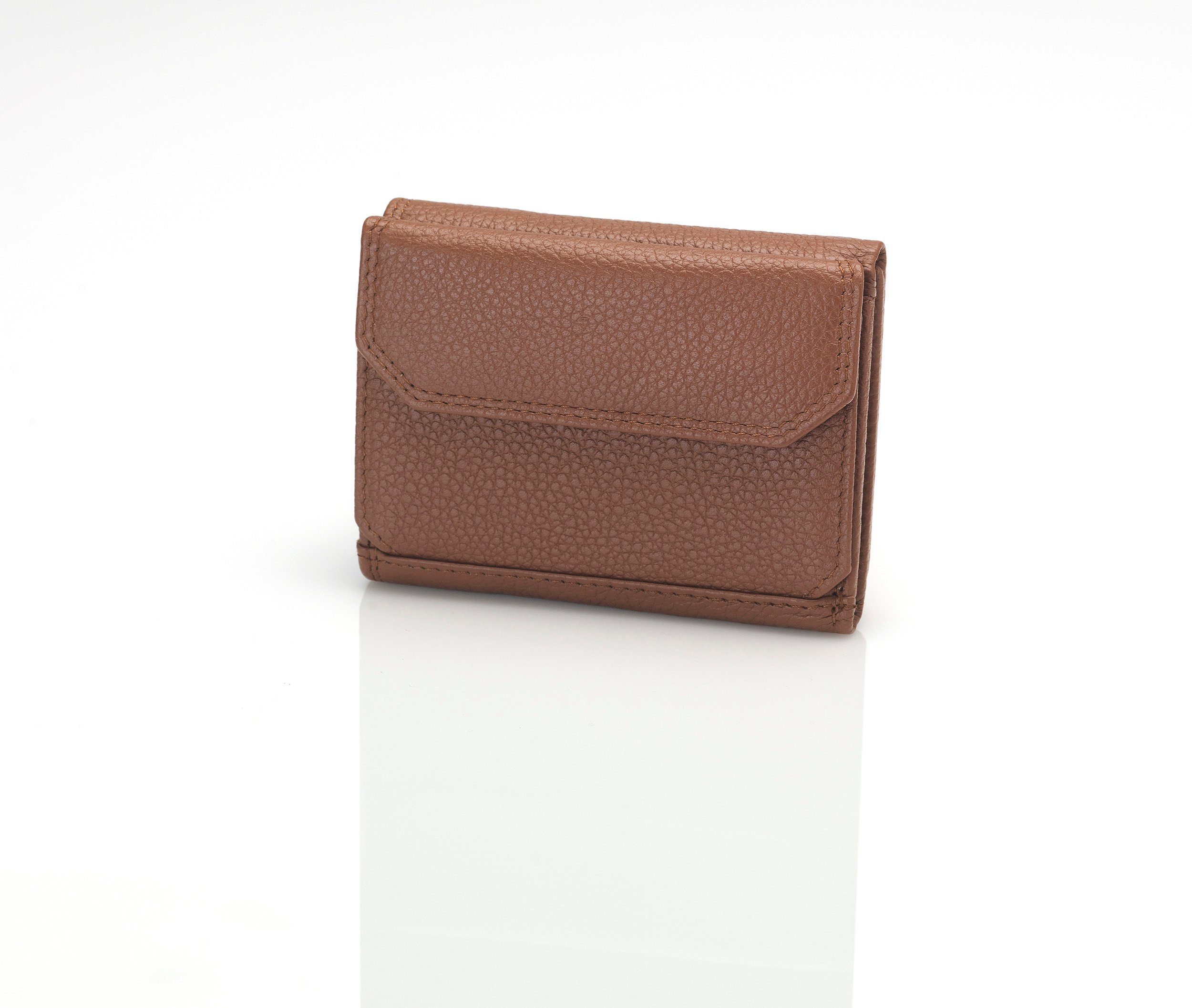 Josephine Osthoff Geldbörse Slim Wallet mit Münzfach caramel