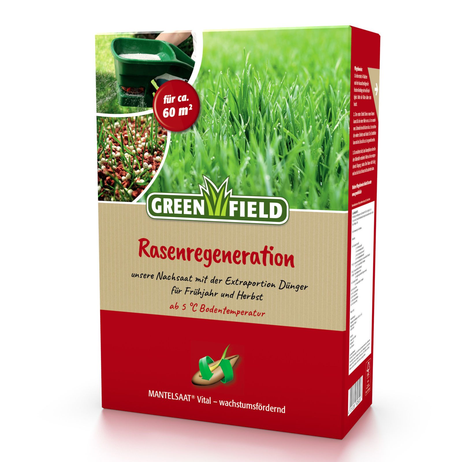 Rasensamen Rasenregeneration 2 kg - Nachsaat für Frühjahr und Herbst