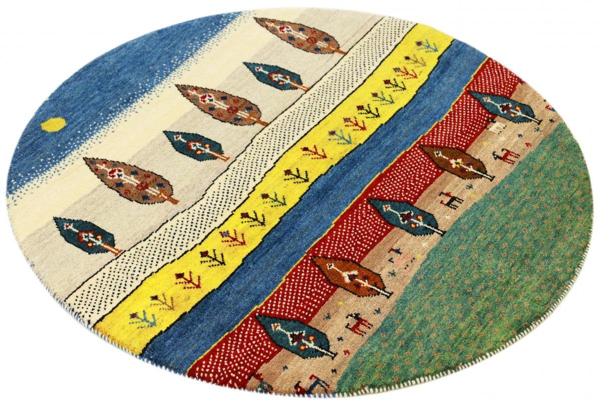 Nain Trading, Gabbeh Nature Loribaft 95x95 Orientteppich rund, Handgeknüpfter Moderner, Perser Höhe: mm 12