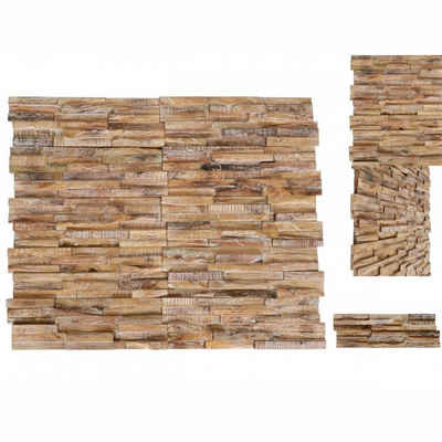 vidaXL Wandpaneel 3D-Wandverkleidung 10 Stk 1,01 m² Massivholz Teak