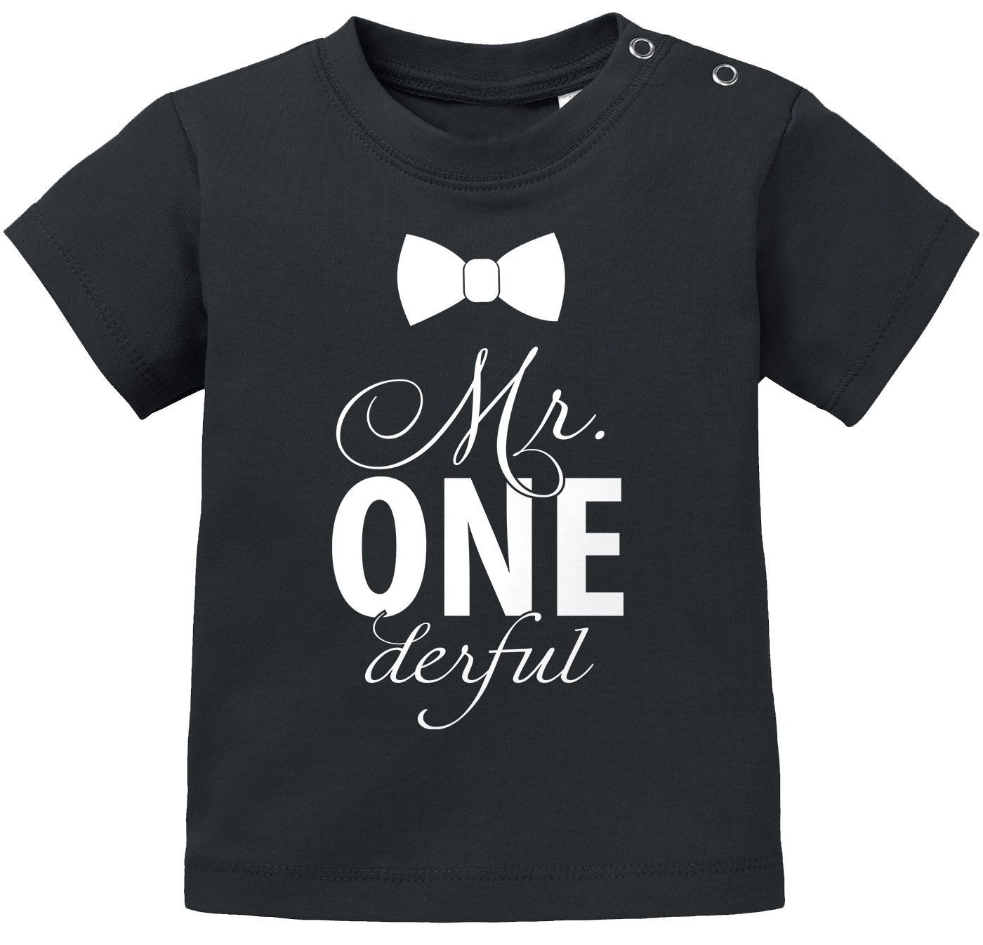 Print-Shirt Baby T-Shirt kurzarm Babyshirt Mr Onederful Geburtstag 1 Jahr