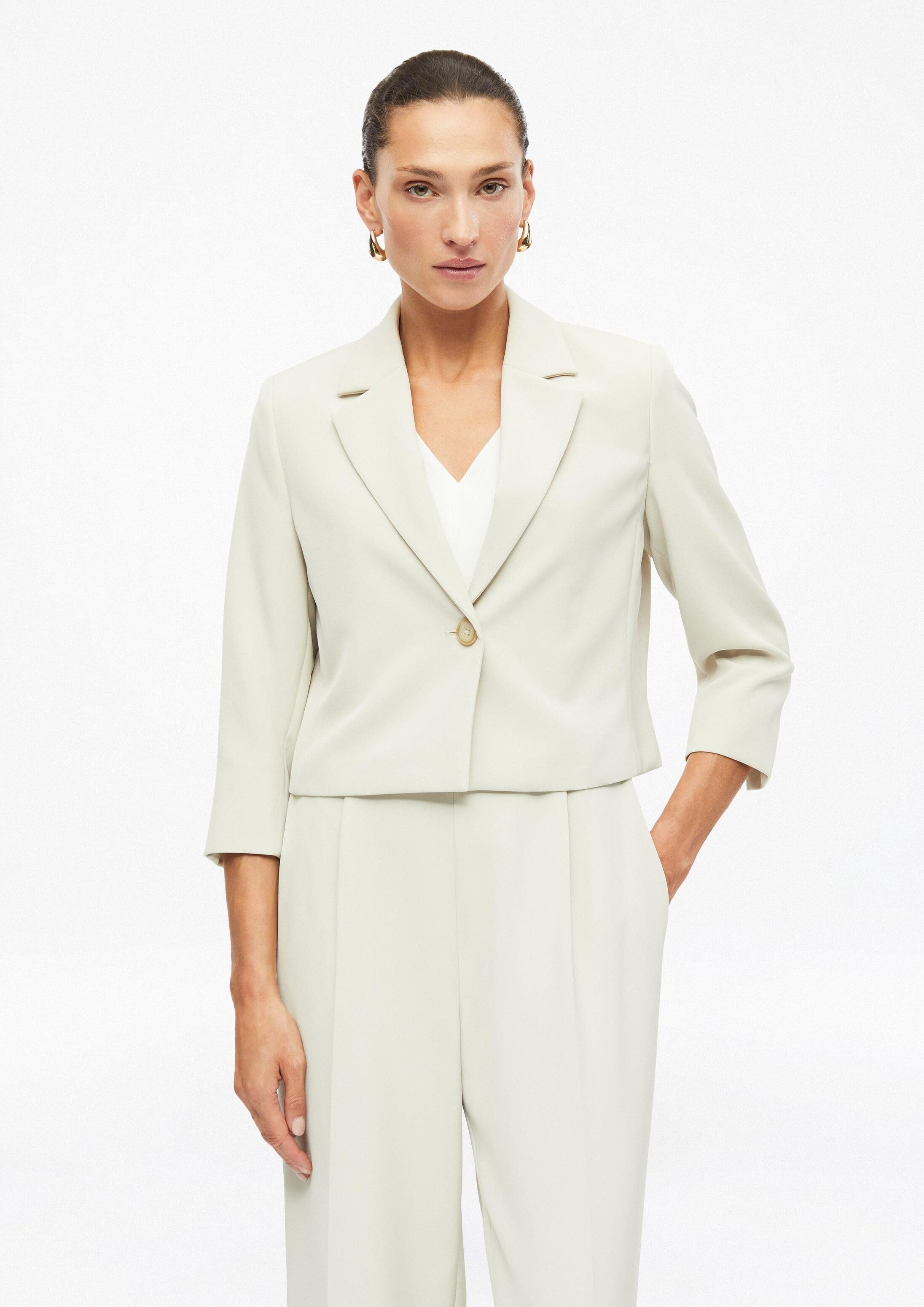 s.Oliver Jackenblazer Indoor-Jacke Cropped-Blazer mit 3/4-Ärmeln