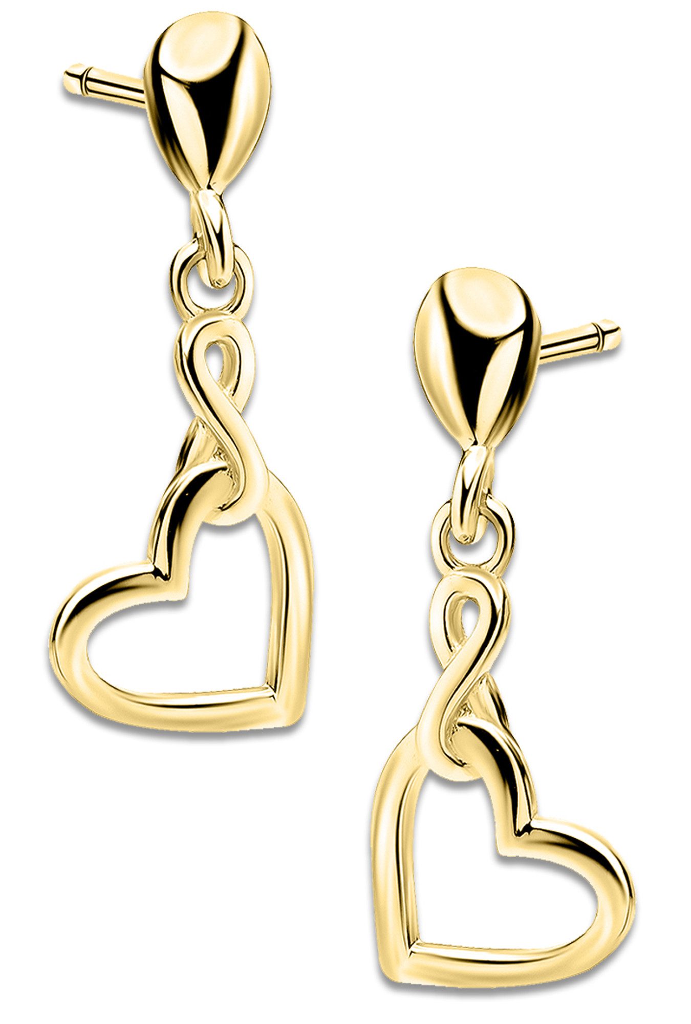 Limana Paar Ohrhänger Damen Herzohrringe 925 Silber Gold hängende Ohrstecke günstig online kaufen