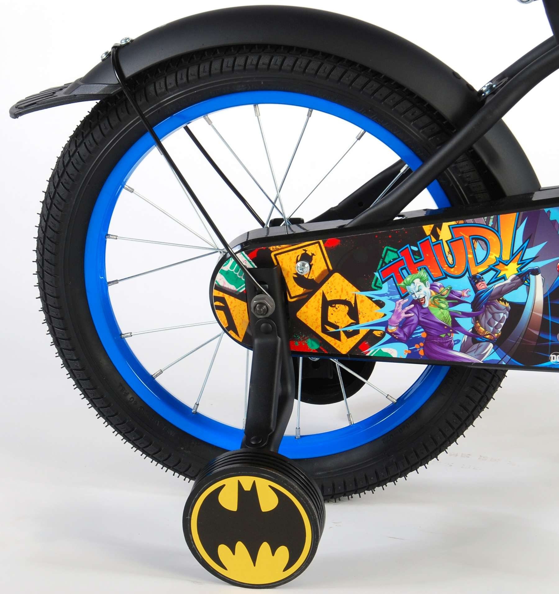 Kinderrad - DC Gang, TPFSports Kinderfahrrad 1 Batman Handbremse, Jungen ohne Jugend - 16 Zoll Schwarz (Jungsfahrrad Sicherheitsgriffe), Zoll Rücktritt 16 und - - Fahrrad - Schaltung Kinder Jungsfahrrad