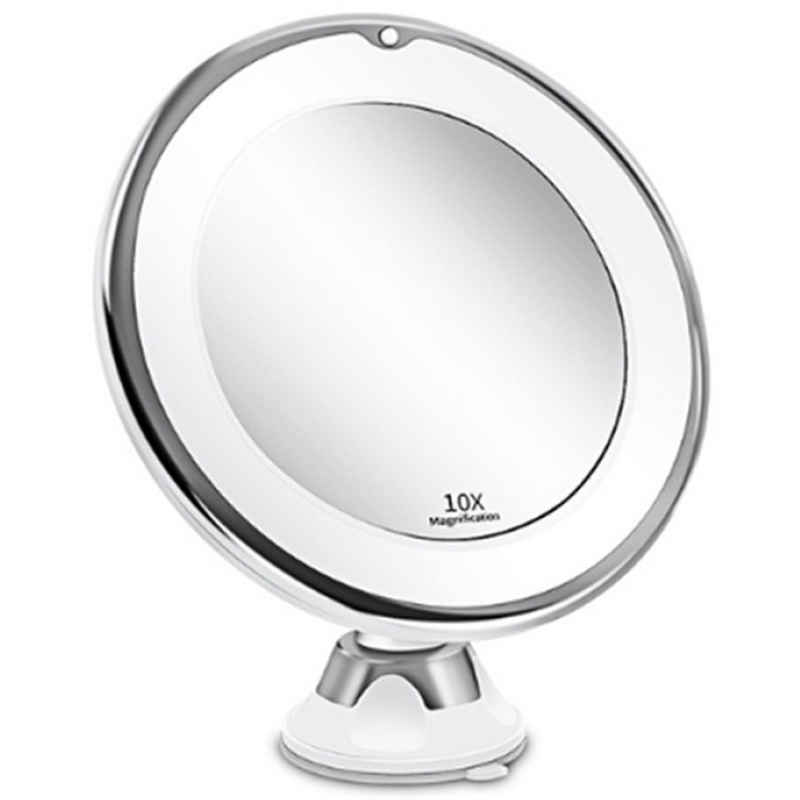 GelldG Kosmetikspiegel Kosmetikspiegel 10-Fach Vergrößerung LED Beleuchtet Schminkspiegel