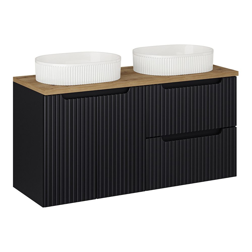Lomadox Doppelwaschtisch NEWPORT-56-BLACK, in schwarz und günstig online kaufen