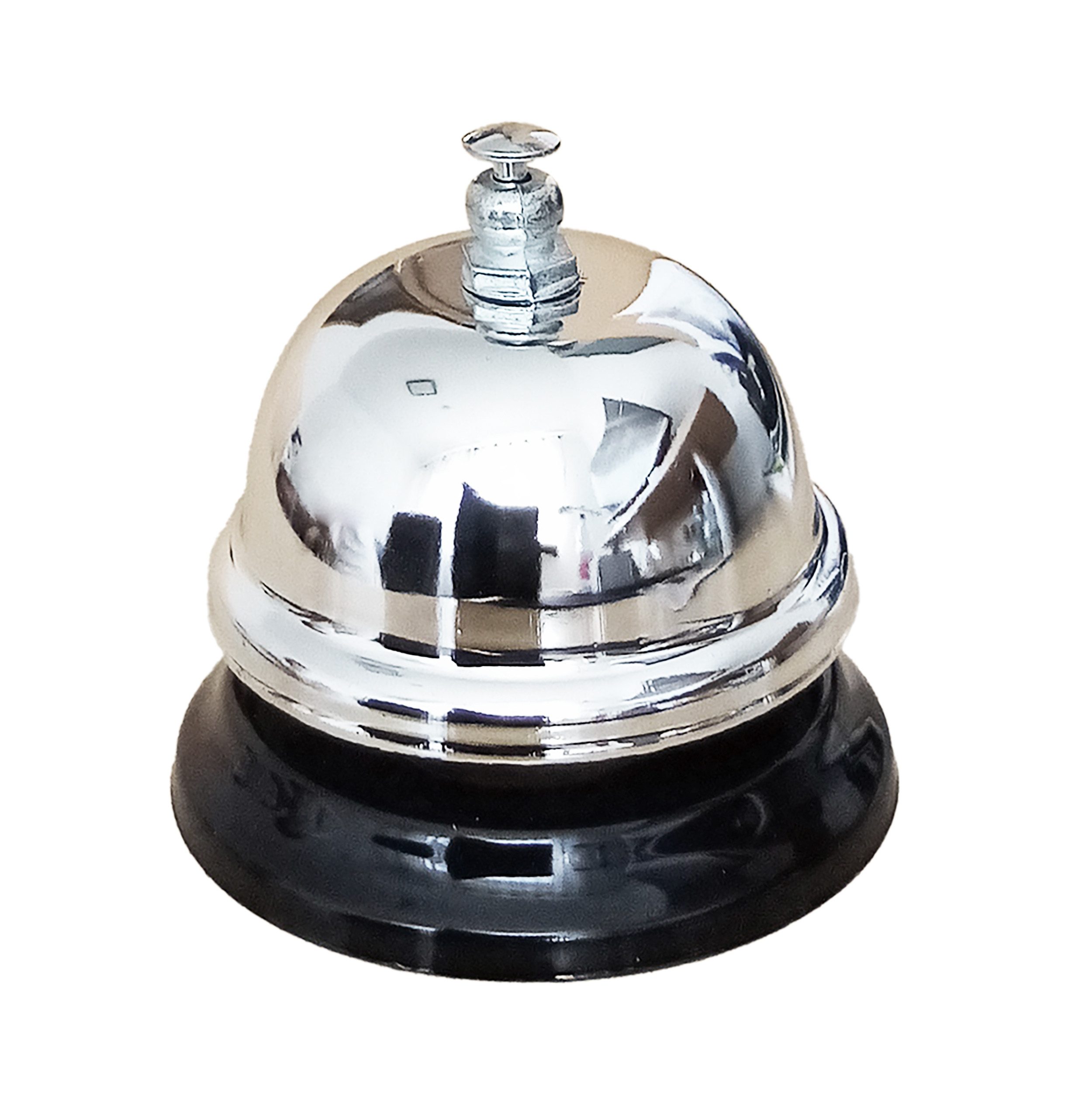 KINVARA Dekofigur TISCHKLINGEL Ø6,5cm aus Metall Chrom Rezeptionsklingel 00, Serviceklingel Hotelklingel Tischglocke Restaurant Klingel Glocke