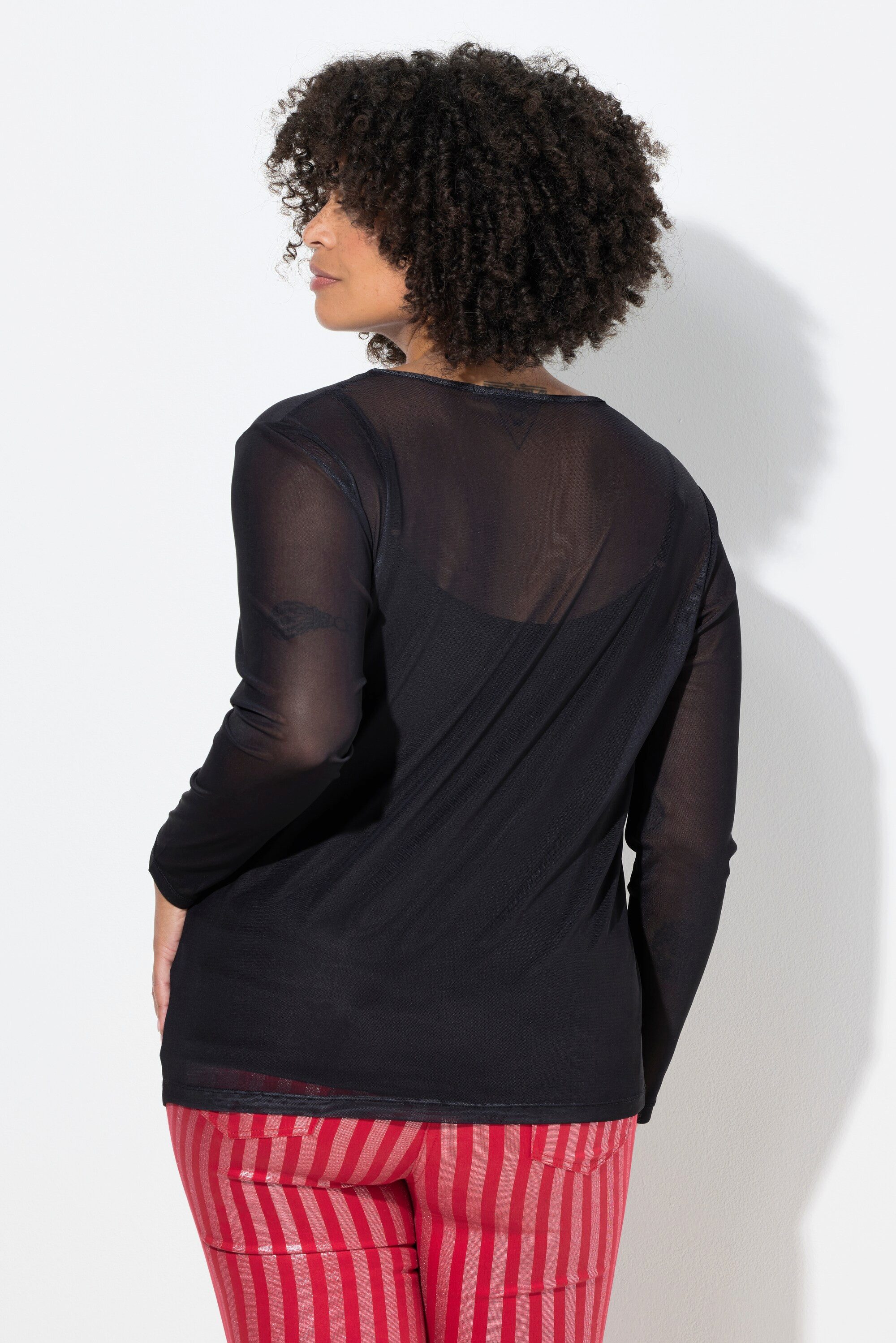 Angel of Style T-Shirt Mesh-Shirt Slim Fit Frau/Totenkopf-Motiv