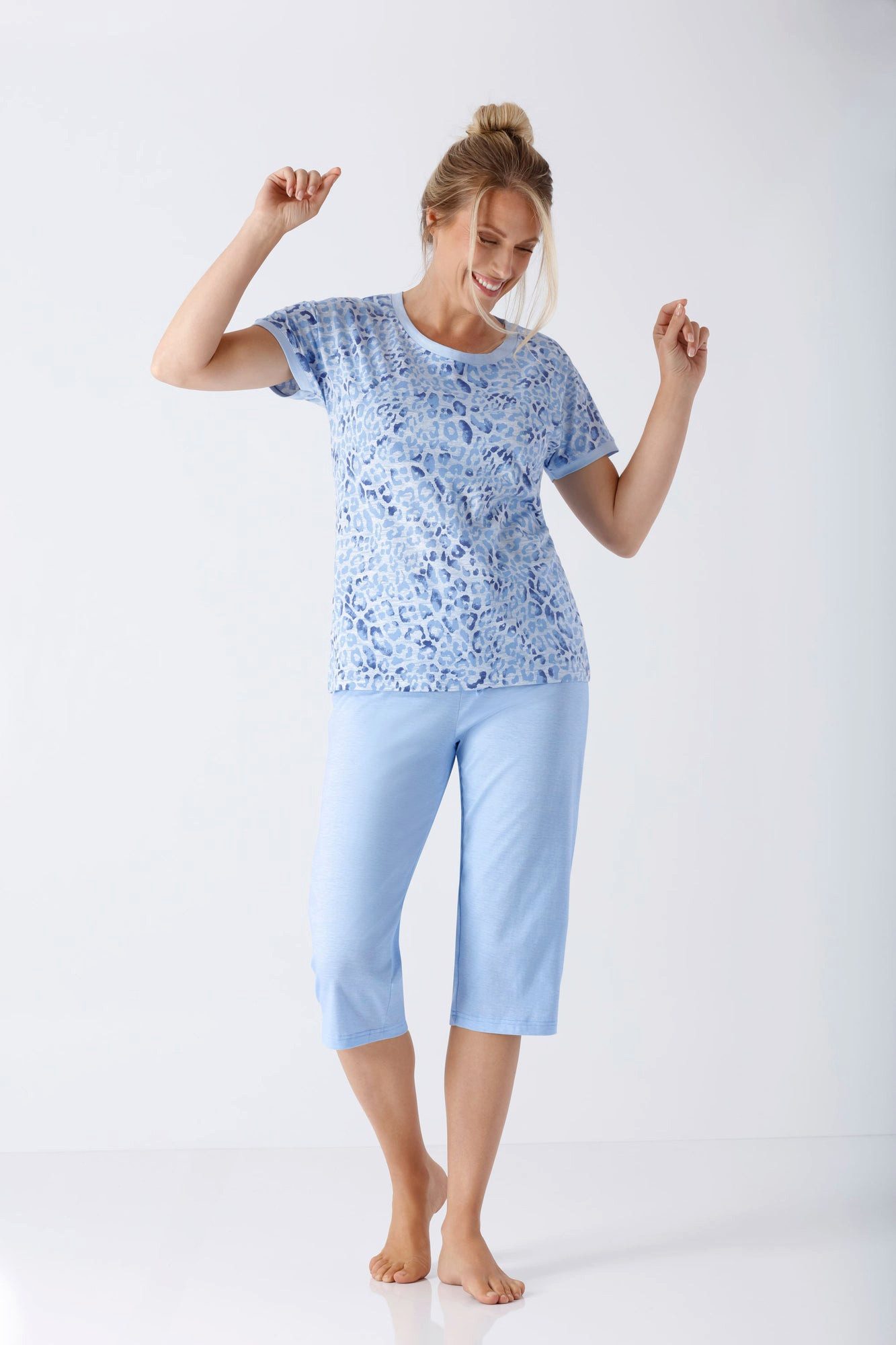 Schlafanzug Damen Schlafanzug Capri Premium Cotton