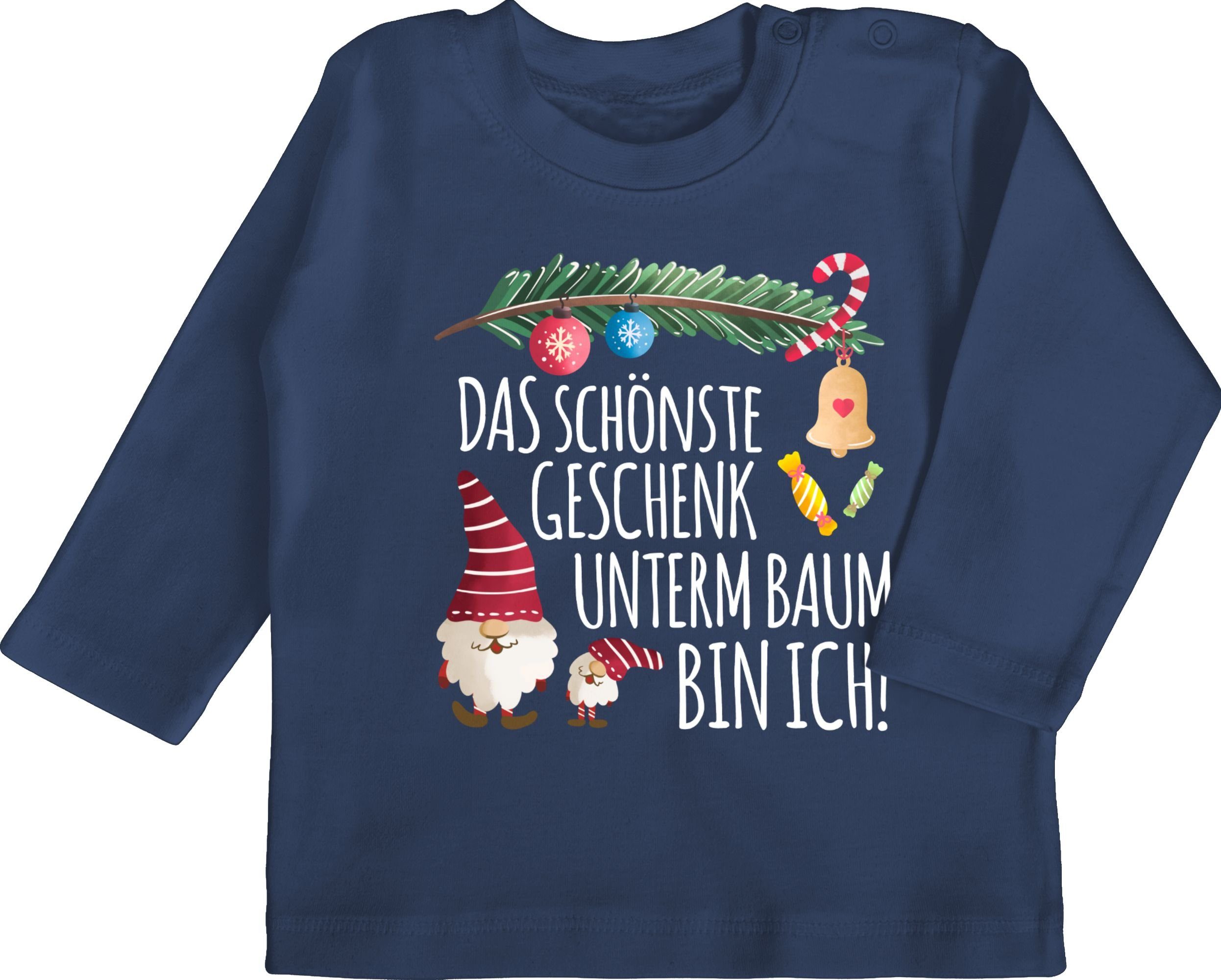 Shirtracer T-Shirt Das schönste Geschenk unterm Baum bin ich! - Wichtel Weihnachten Kleidung Baby 1 Navy Blau