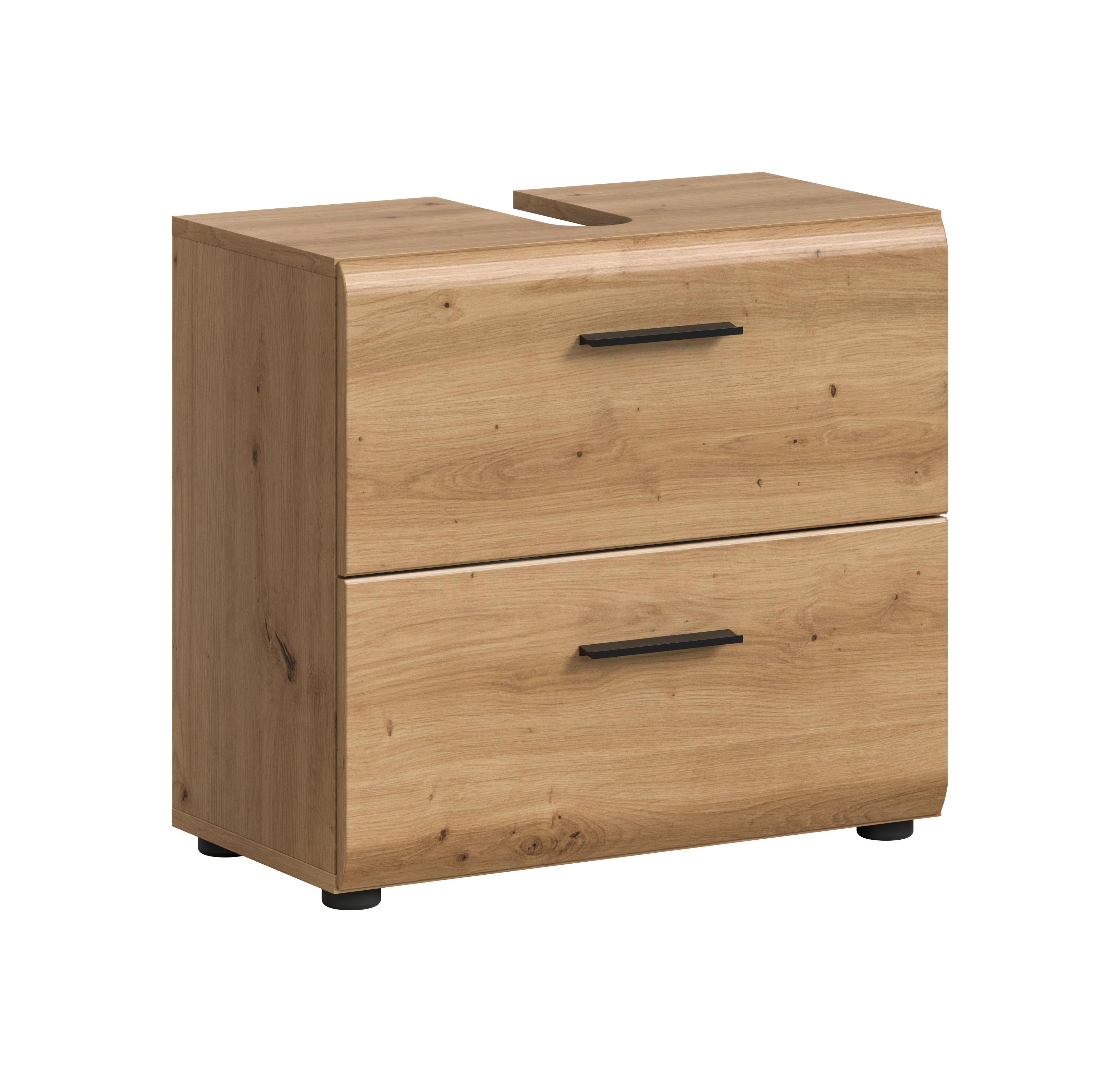 furnling Waschbeckenunterschrank Ivy Artisan Oak, 2 Schubladen, kratzfeste Eiche Optik Oberfläche