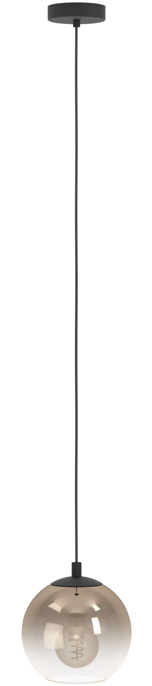 EGLO Hängeleuchte ARISCANI 1 Pendellampe - Stahl - E27 - 1X60W - IP20, ohne Leuchtmittel, Hängelampe, Deckenlampe, Wohnzimmer, Esszimmer, H110 x Ø20 cm