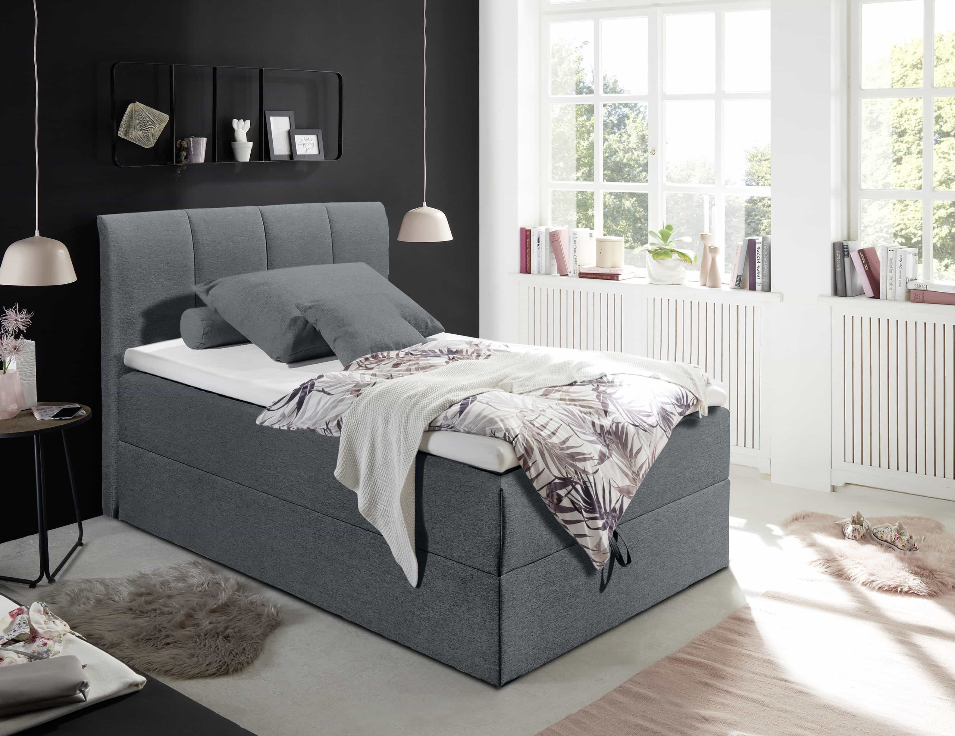 ED EXCITING DESIGN Boxbett Granada 120x200 mit Stauraum (Komplett‑Set mit Matratze und Topper), 120x200 mit Stauraum inkl. Topper & Matratze