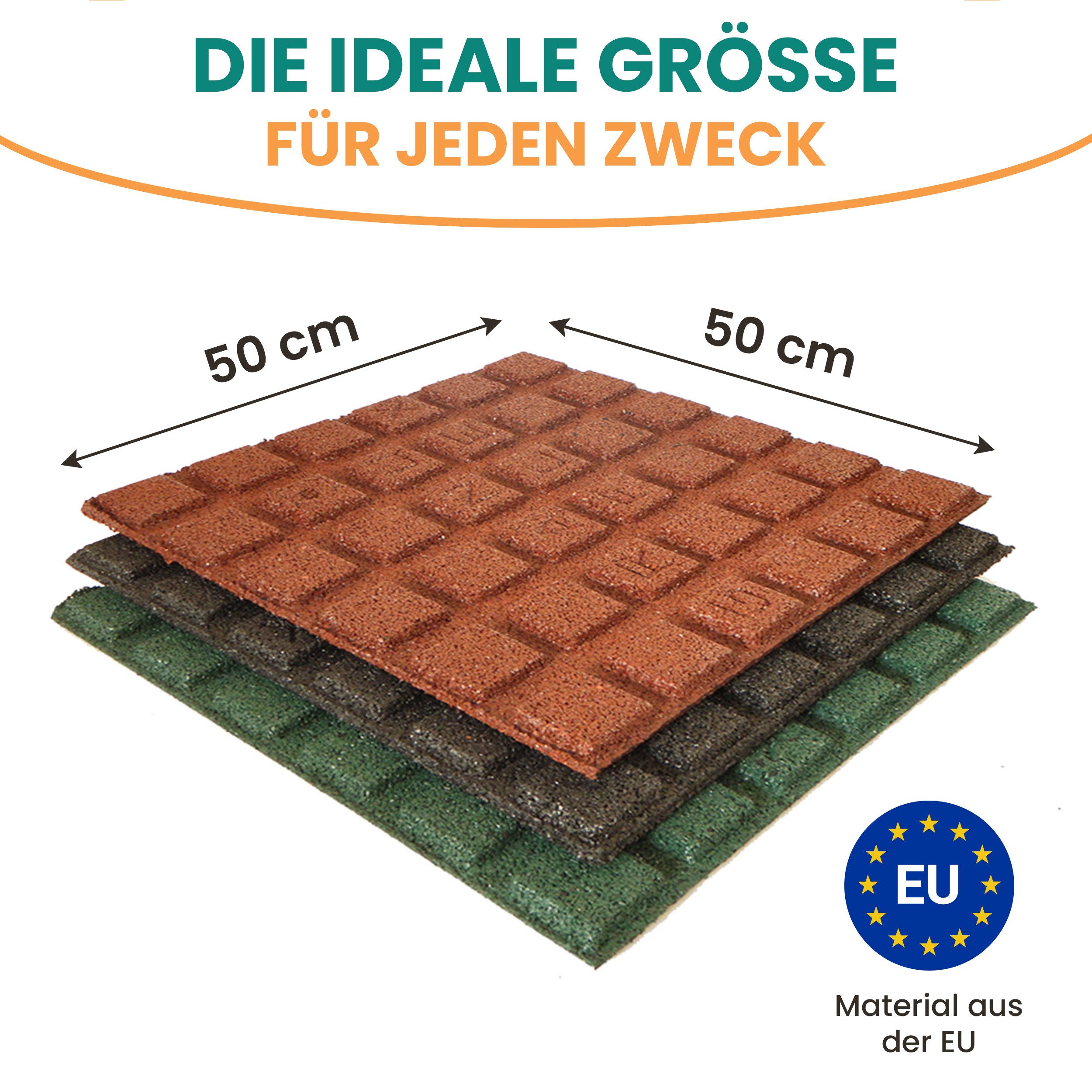 Gartenpirat Gummimatte Fallschutzmatte 50x50 cm Gummimatte günstig online kaufen
