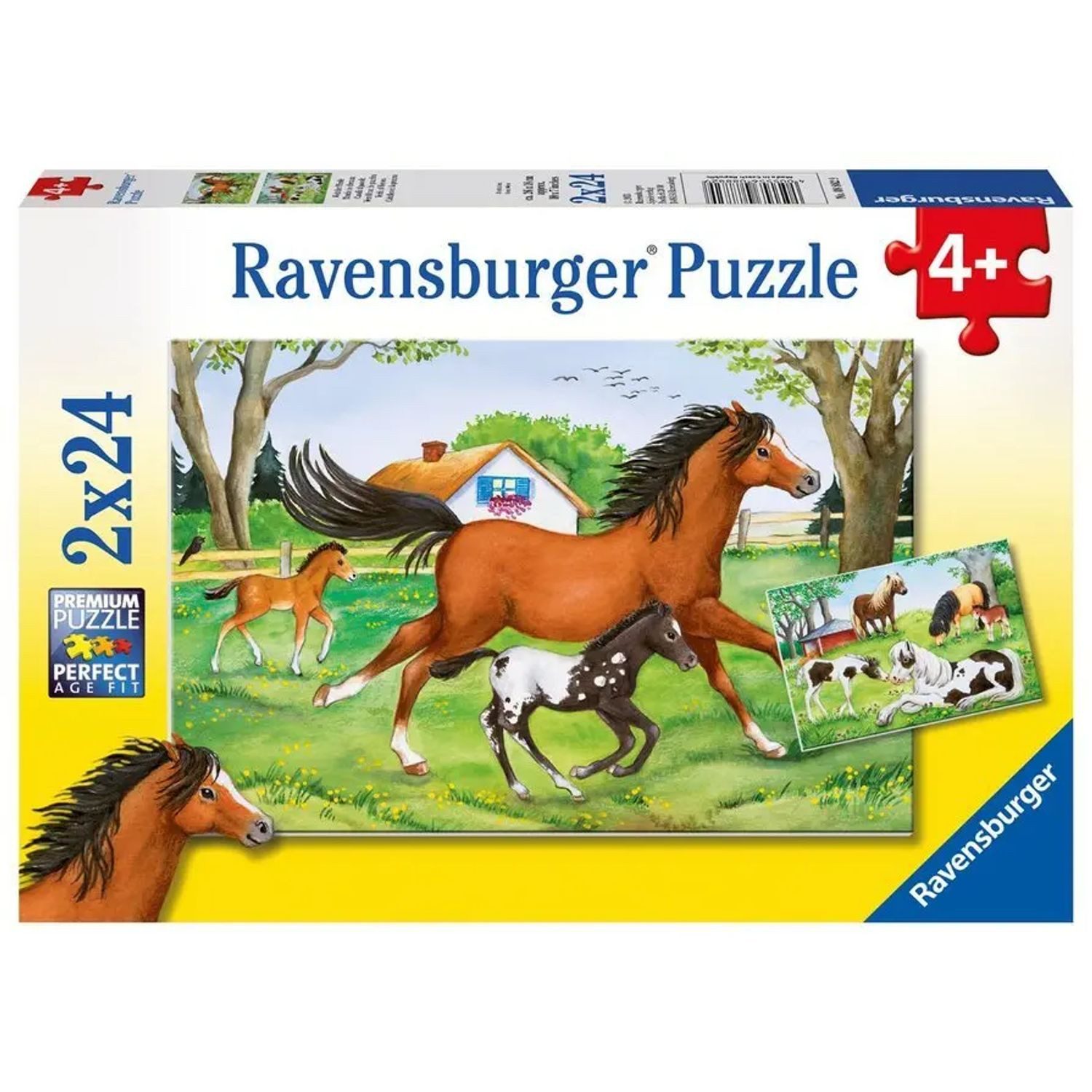 Ravensburger Puzzle Kinderpuzzle 2x24 Teile - Welt der Pferde, 24 Puzzleteile