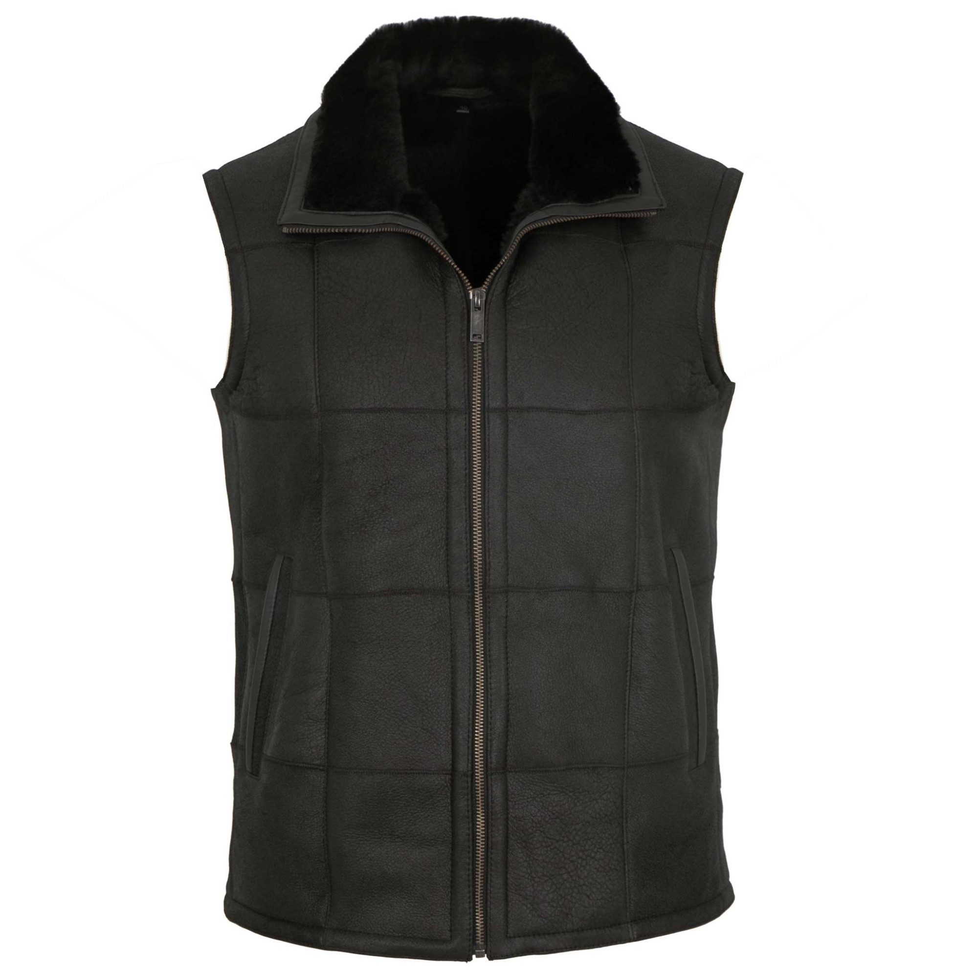 Maddox Lederweste Lanzo Maddox - Herren Lederweste Lammnubuk Lammfell schwa günstig online kaufen