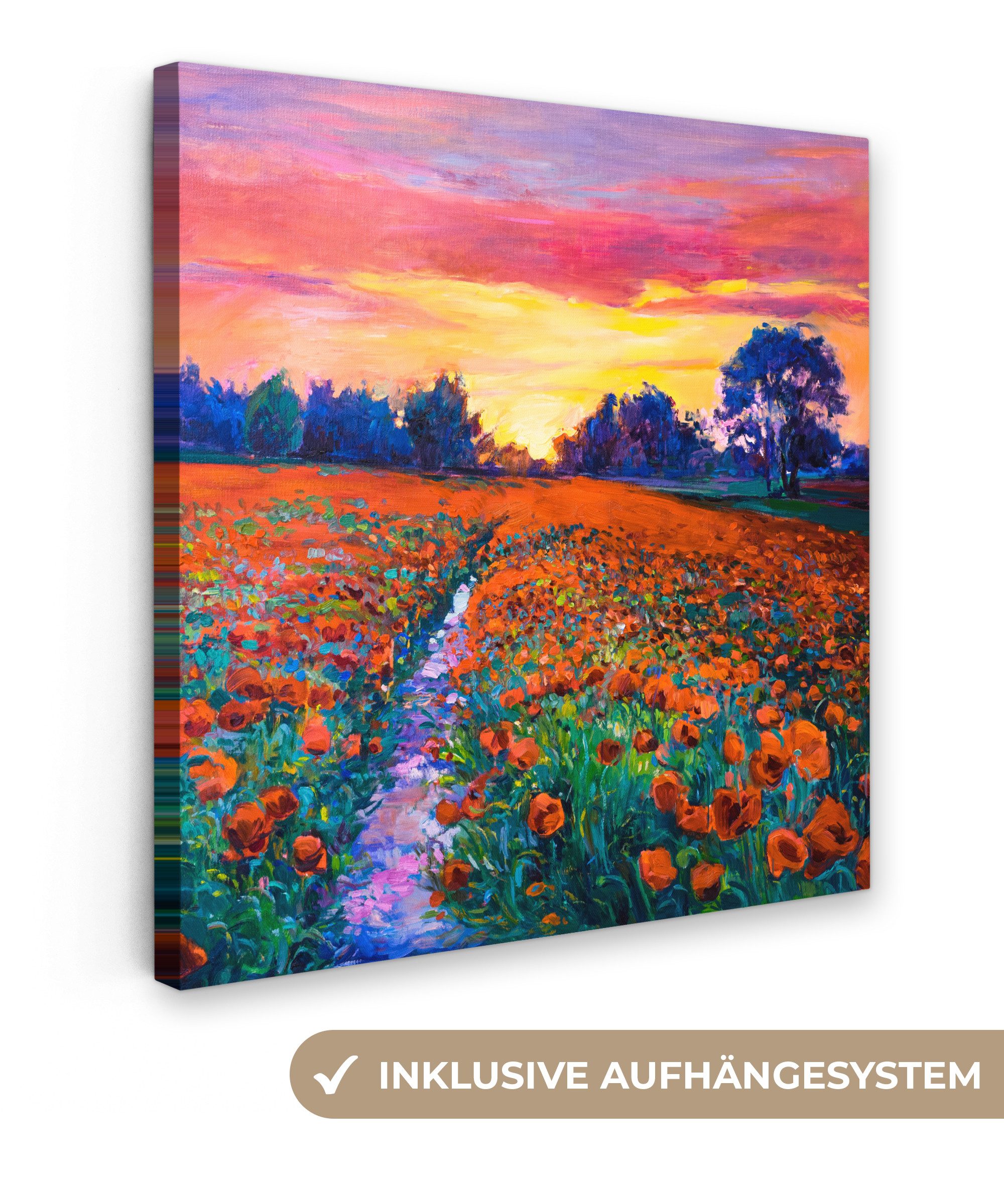 Leinwandbild Malerei - Natur - Blumen - Ölfarbe