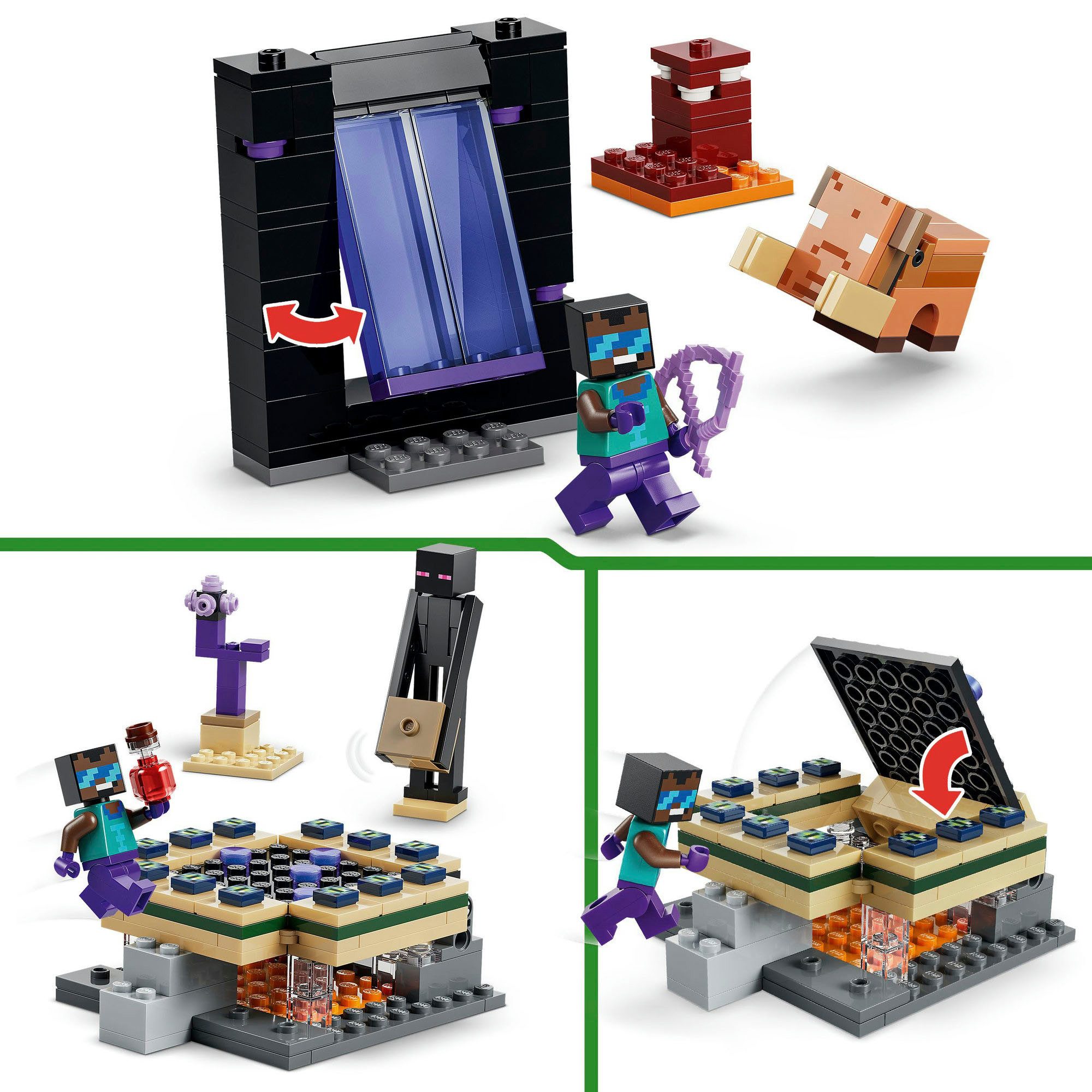 LEGO® Reise durch Nether und Endportal (21584), LEGO Minecraft Konstruktionsspielsteine, (192 St), Made in Europe – Bild 4 von 5