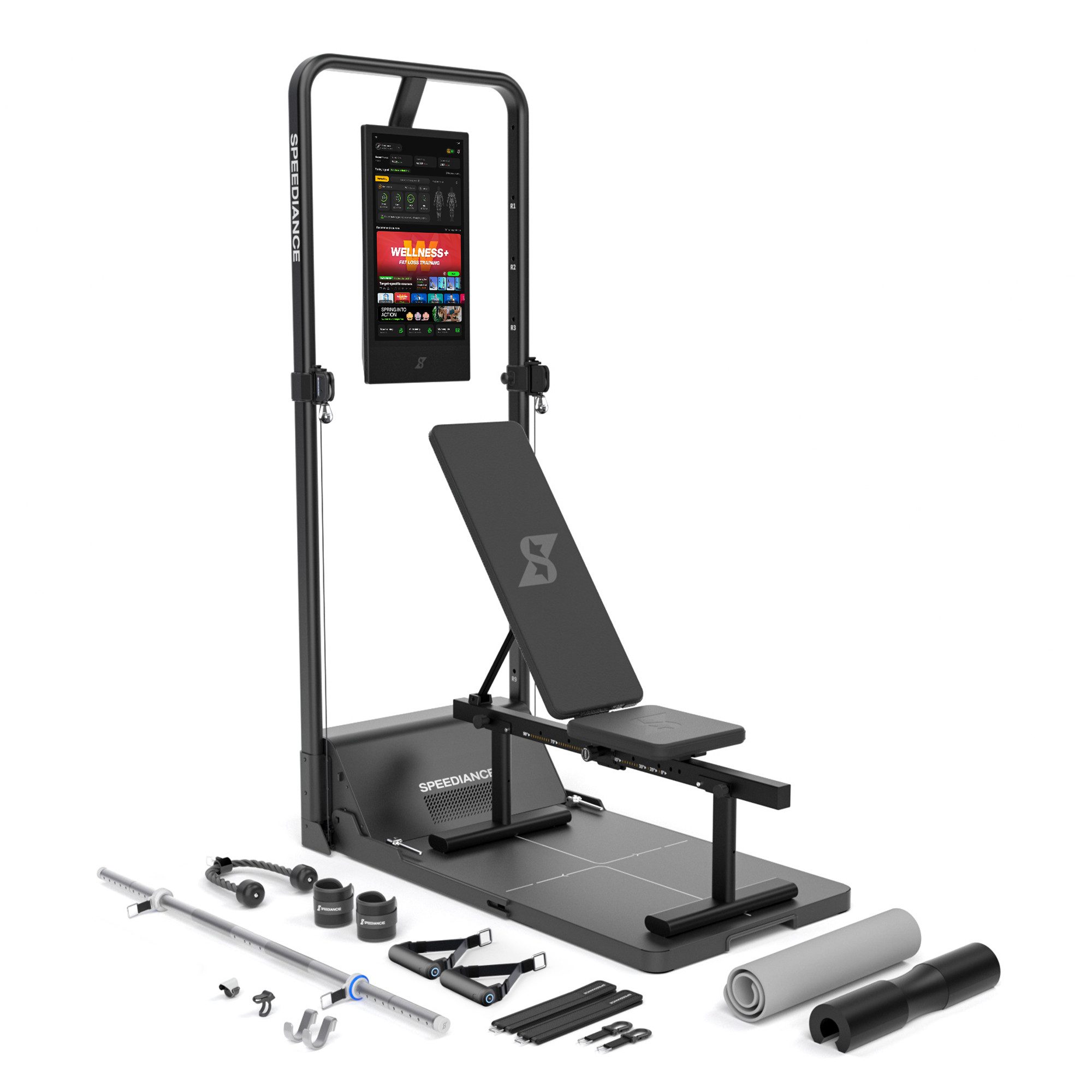 SPEEDIANCE Kraftstation Smarte KI-gesteuerte Multi-Funktionale Smith-Maschine, (mit Digitalem Gewichtssystem, Squat Rack, Gym Monster 2S), für Ganzkörper-Krafttraining, All-in-One Fitnessgerät