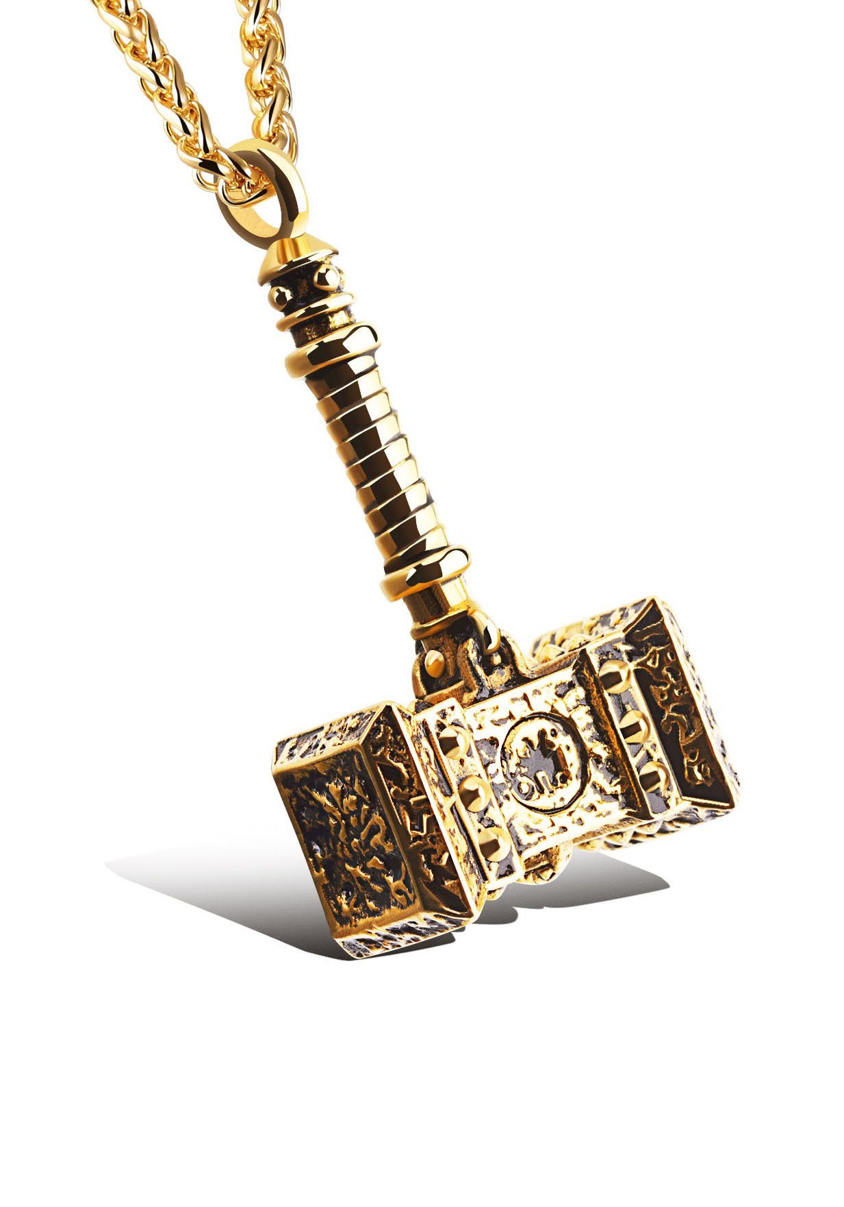 Firetti Kette mit Anhänger Schmuck Geschenk Hammer, strukturiert