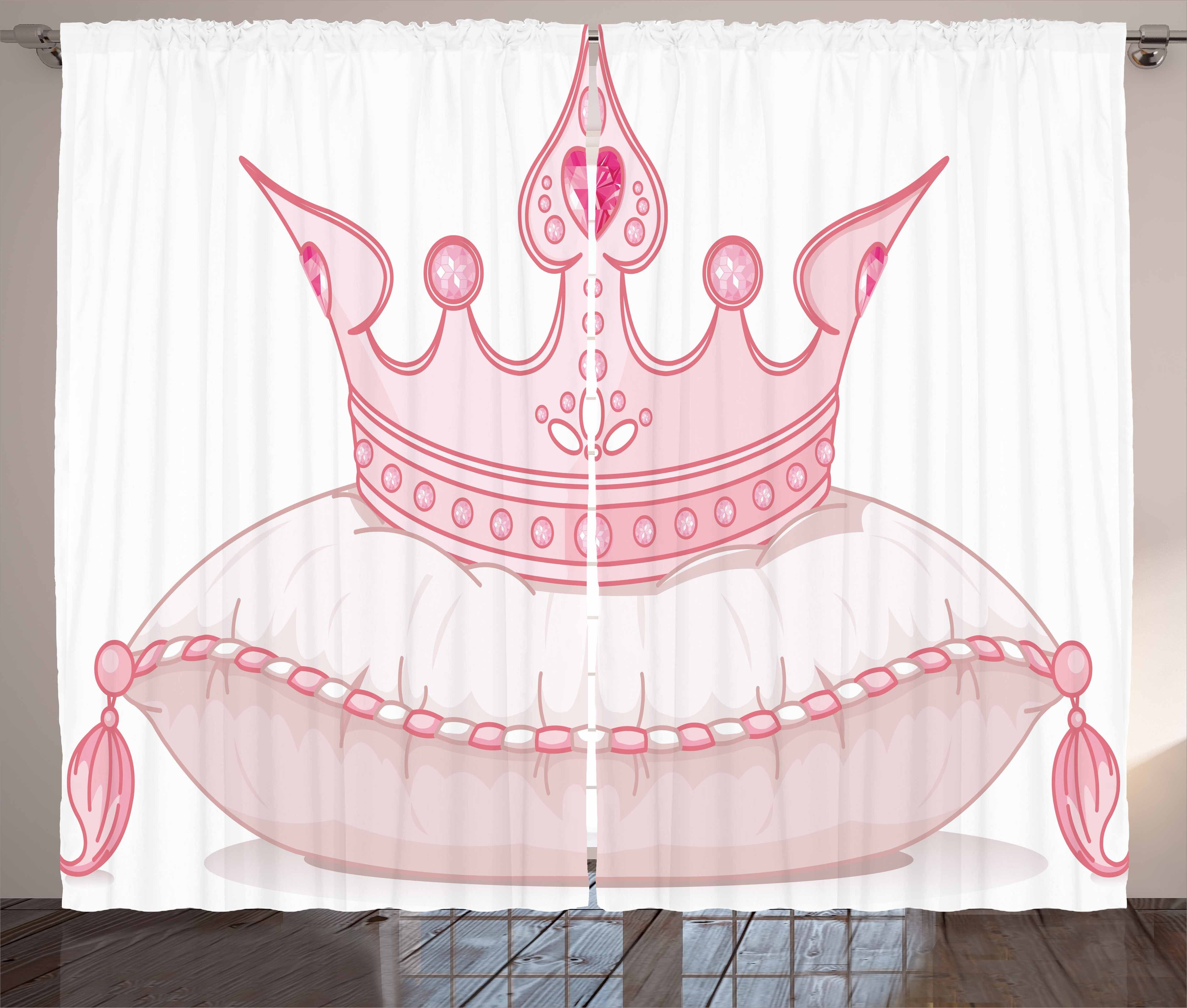 Kräuselband Mädchen Schlaufen und Vorhang Haken, Cartoon Crown Schlafzimmer Gardine Abakuhaus, mit