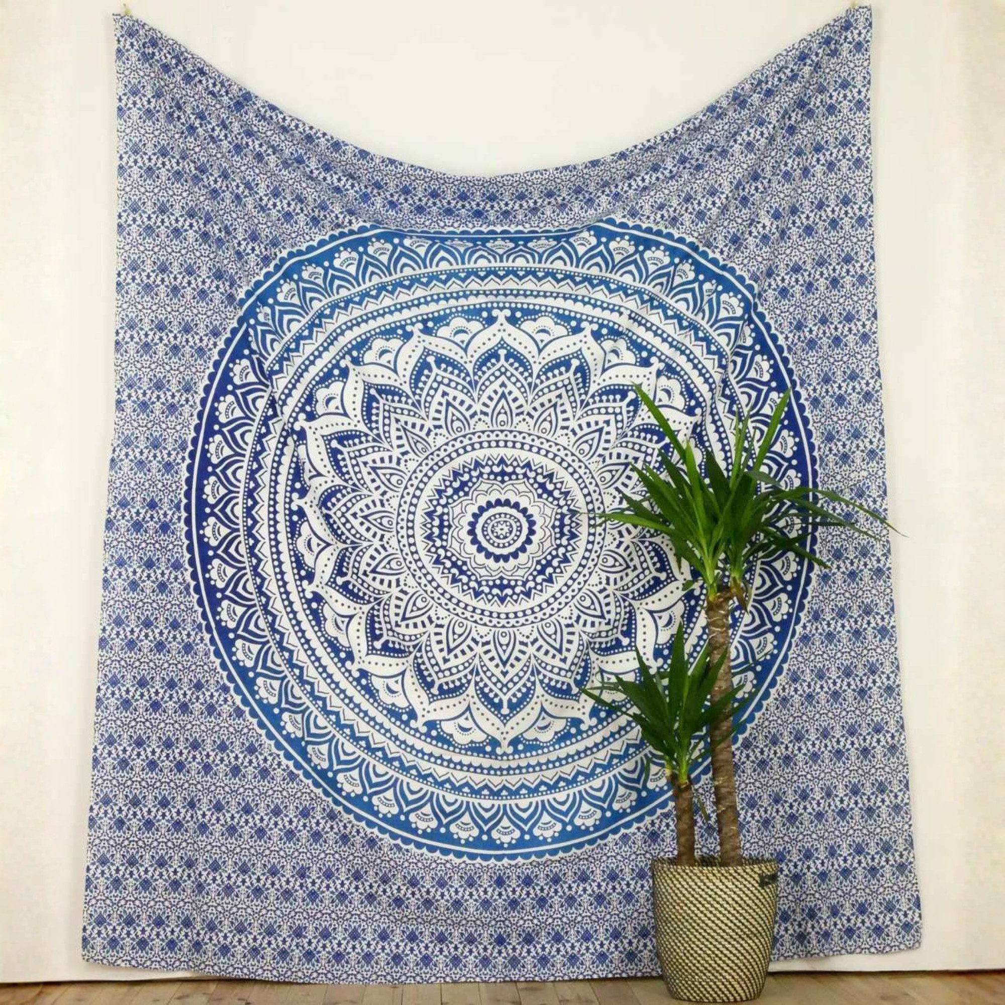 Karmandala Wandteppich Ombre Mandala 2x2m, Orientalisches Mandala Muster