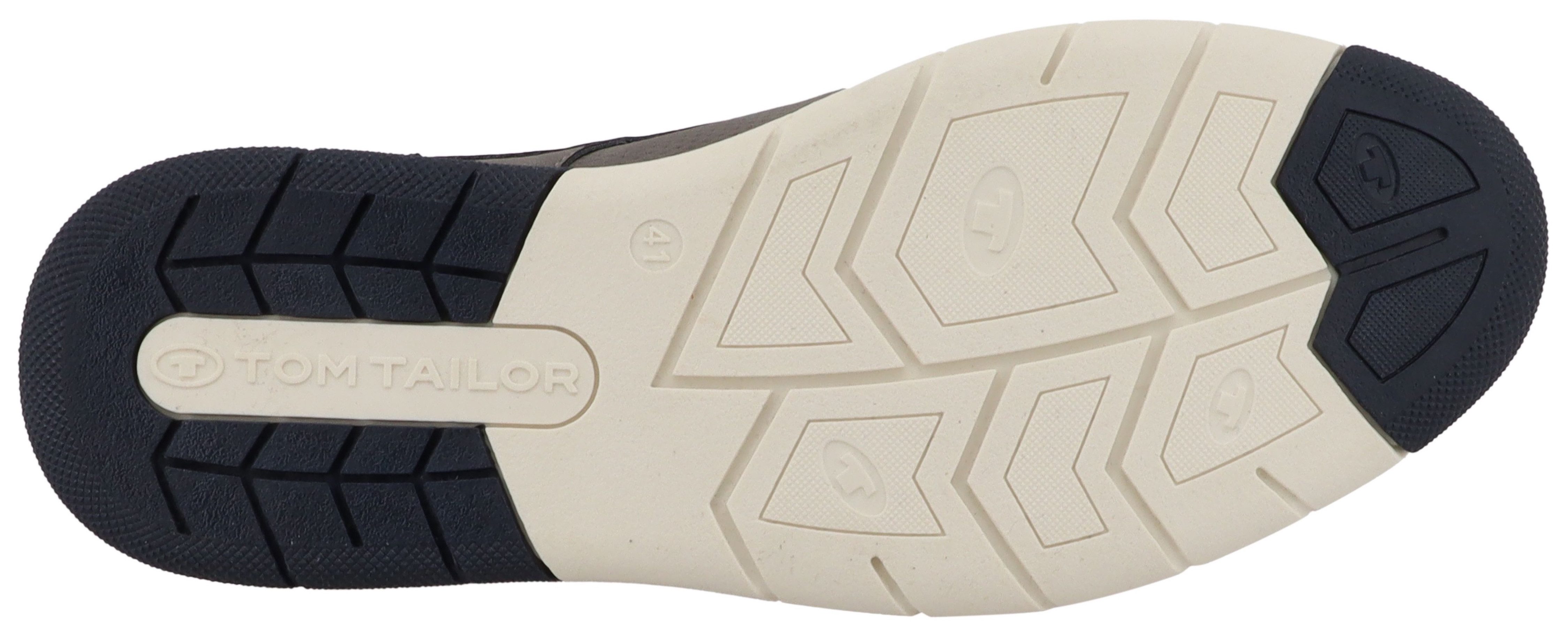 TOM TAILOR Dylan Sneaker Freizeitschuh, Halbschuh, Schnürschuh mit Kontrastbesatz an der Ferse