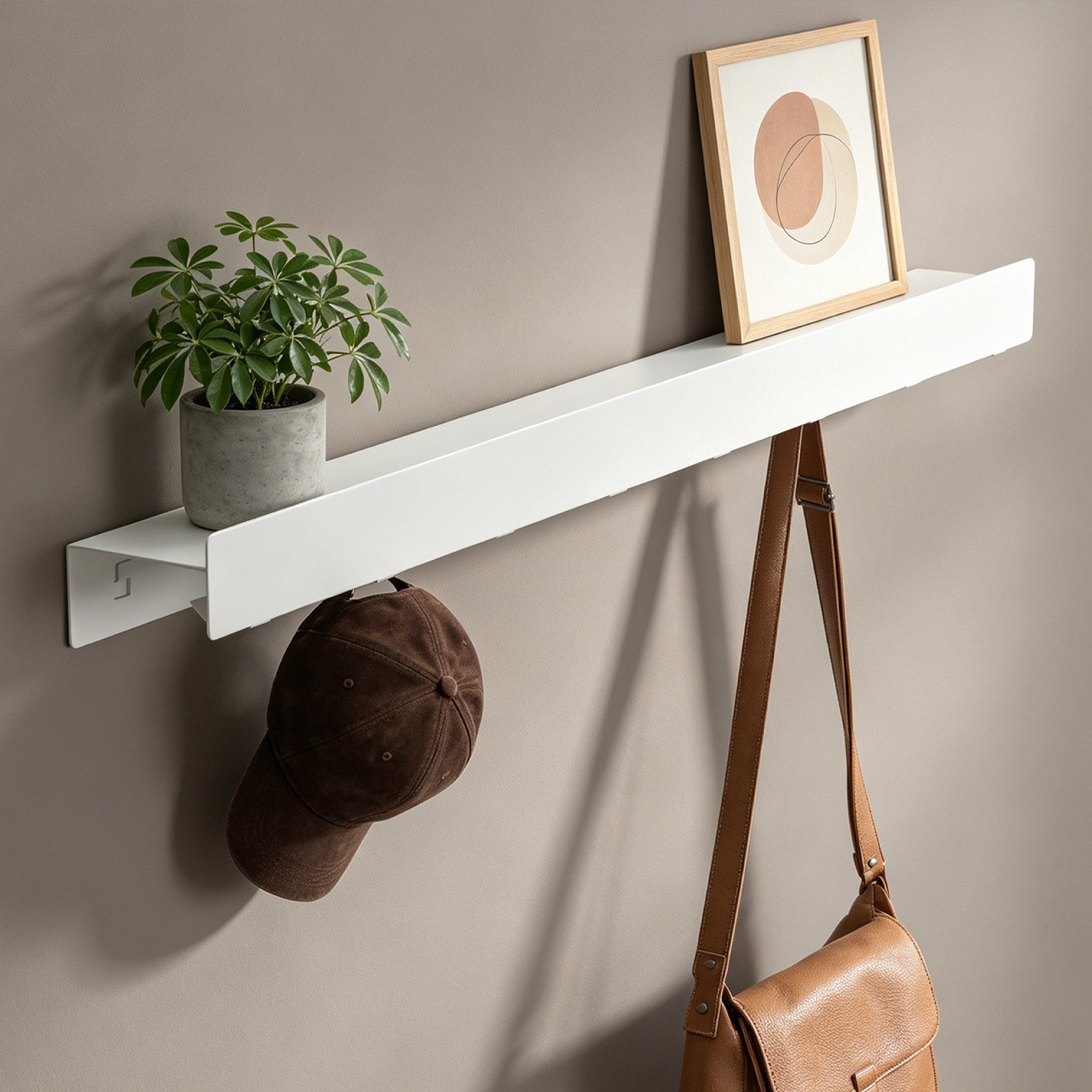 doporro Garderobenleiste Wandgarderobe Garderobenhaken 4/6/8 Haken mit Ablage aus Metall Stalo (8 St), Pulverbeschichtet mit Carbonstahl, 4/6/8 Haken Möglichkeiten