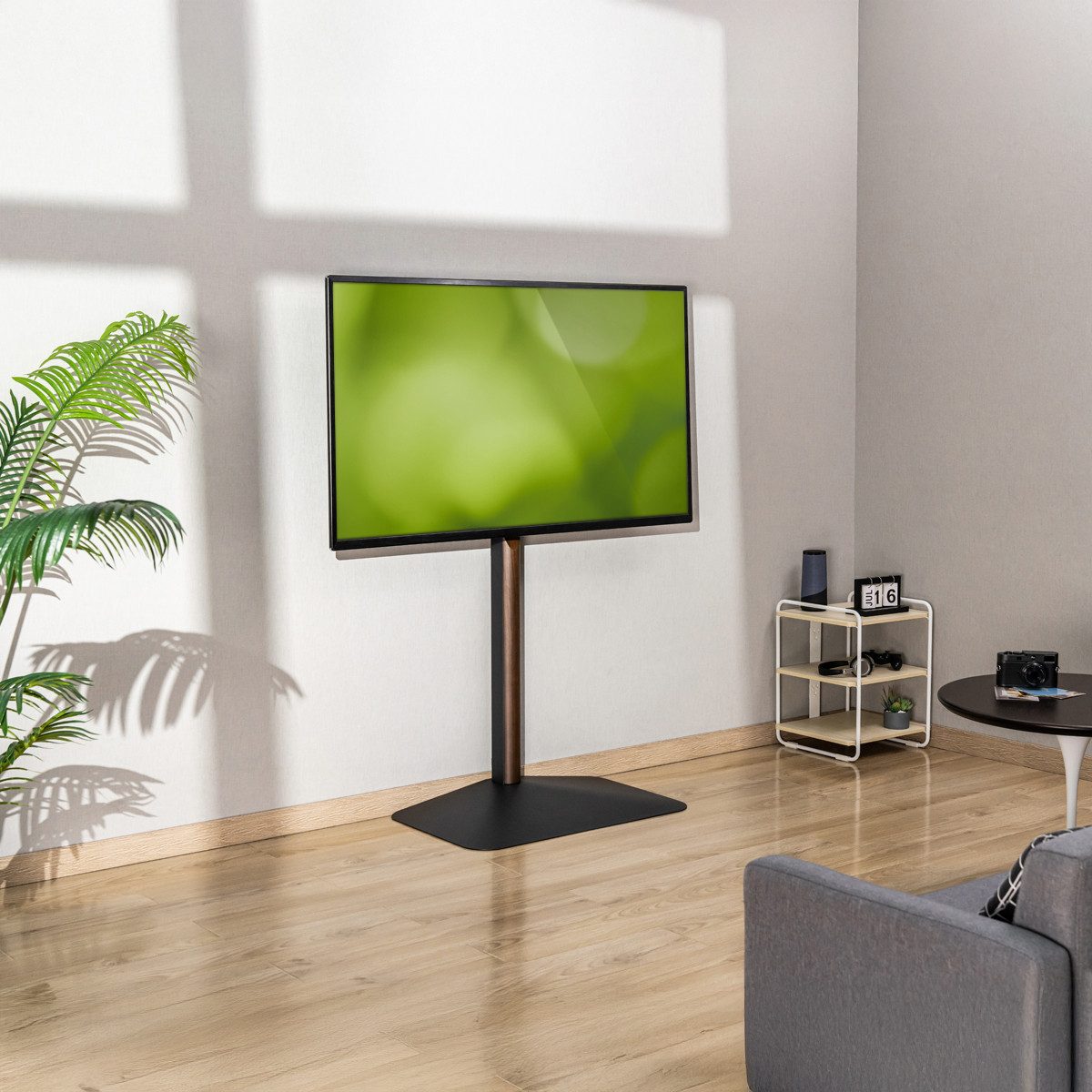 my wall TV-Ständer HP125L, (Packung, 1-teilig, Walnussoptik, höhenverstellbar und neigbar, bis 75 Zoll)