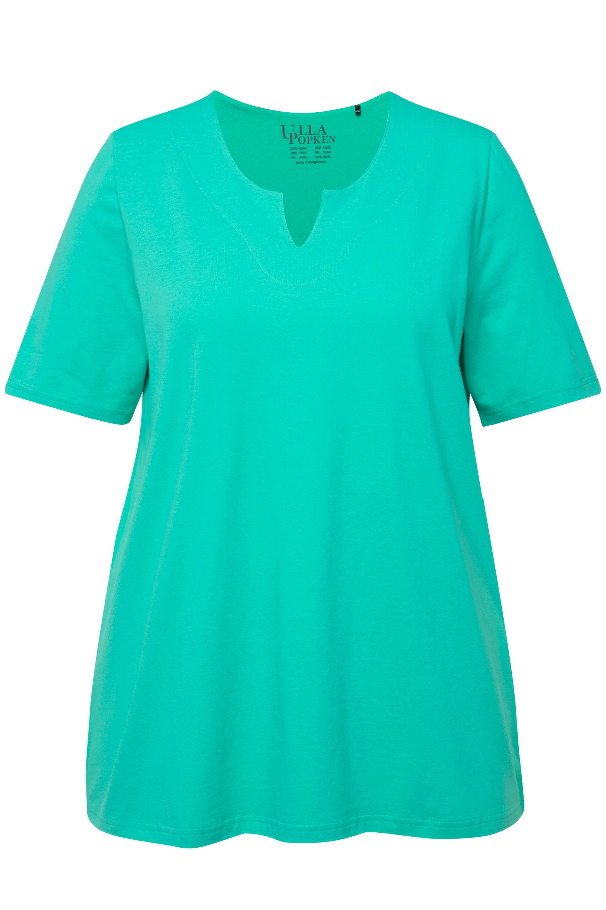 Ulla Popken T-Shirt T-Shirt A-Linie Tunika-Ausschnitt Halbarm günstig online kaufen