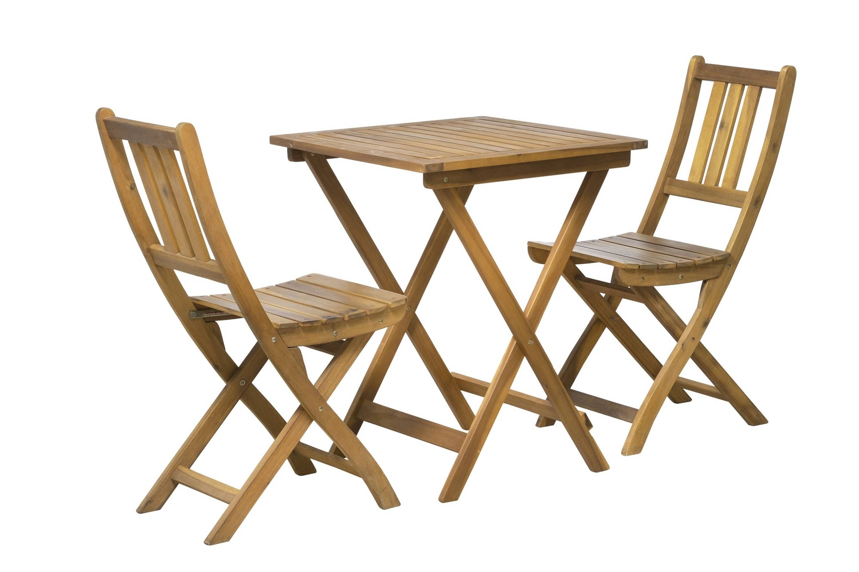 Sitzgruppe bestehend Tisch), GMD Living DONG aus klappbare (Garten-Sitzgruppe, HOI, & 3-tlg., Stühle 2 Sitzgruppe