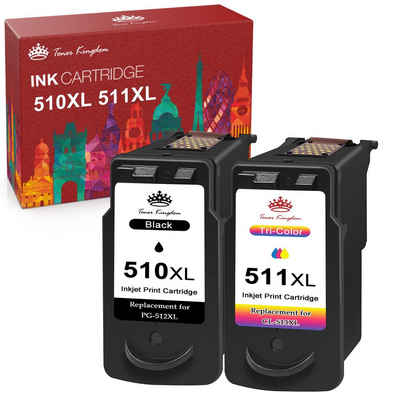 Toner Kingdom 410Seiten/Schwarz, 350Seiten/jede Farbe für CANON PG-510XXL CL-510XL Tintenpatrone (für Pixma MXB40 MX320 MX330 MX340 MX350 MX360 MX410 MX420, iP2700 iP2702 iP2702)
