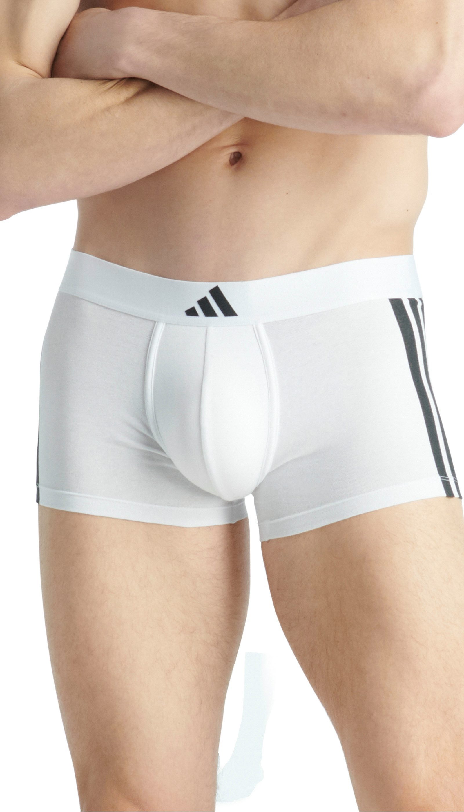 adidas Sportswear Trunk Active Flex Cotton 3 Stripes (2er Pack) flexibler 4-Wege-Stretch, elastisch, Logo-Bund, ohne Eingriff