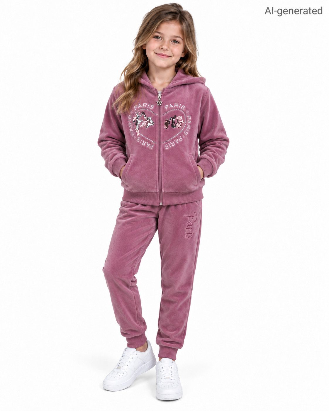 Girls Fashion Sweatanzug Nicki Sweatanzug, Freizeitset, Kapuzen Jacke + Jogginghose, MF505 (Set, Kapuzenjacke und passender Jogginghose)