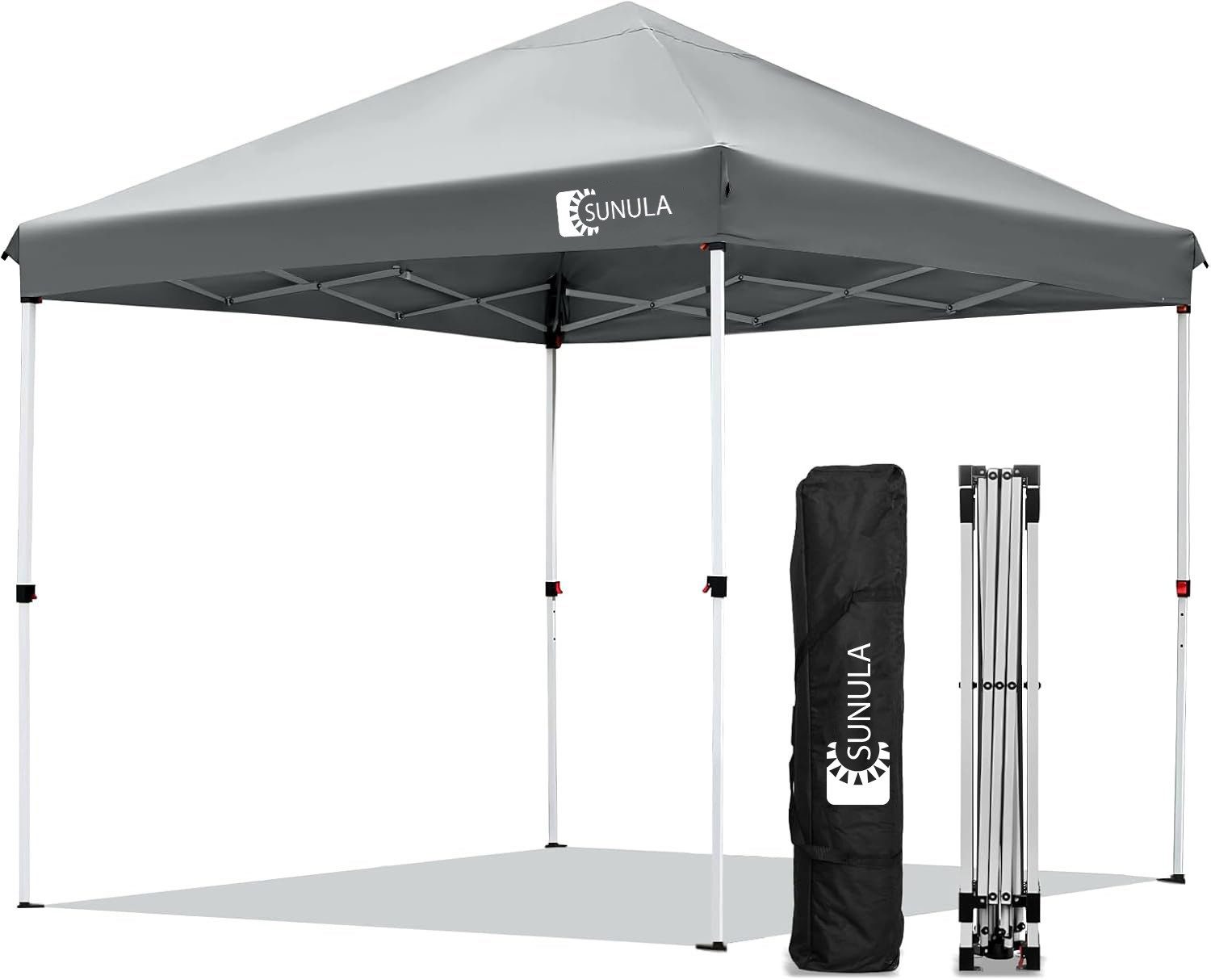 SUNULA Faltpavillon 3x3 m Pavillion Wasserdicht Pop Up Gartenpavillon Winterfest, mit 0 Seitenteilen, Wetterfester Schutz, Leichter Aufbau, Inklusive Tragetasche & Zubehör