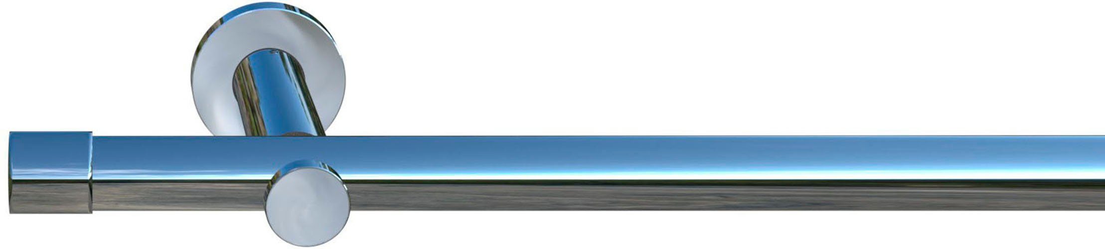 Gardinenstange Linz, mit Stahl, indeko, mm, verschraubt, 20 Bohren, inkl. Ø Komplett-Set Wunschmaßlänge, Chrom 1-läufig, Montagematerial