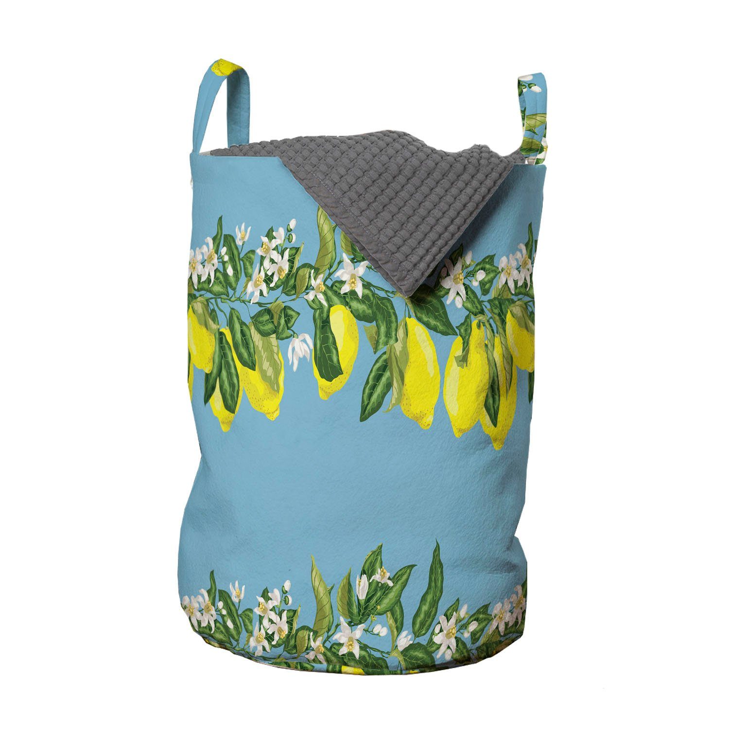 Abakuhaus Griffen Style Wäschekorb Wäschesäckchen für Kordelzugverschluss Waschsalons, Ast Zitrone Floral Vintage mit