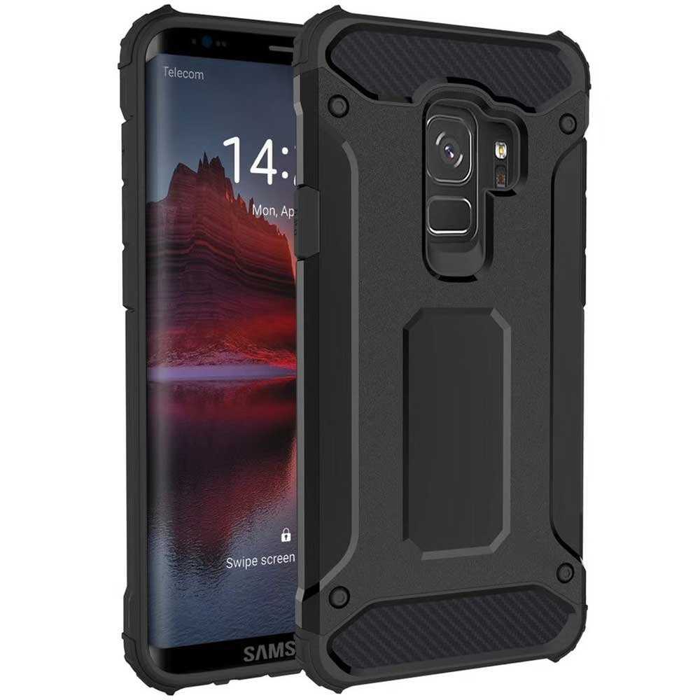 FITSU Handyhülle Outdoor Hülle für Galaxy S9 Plus Schwarz, Robuste Handyhülle Outdoor Case stabile Schutzhülle mit Eckenschutz