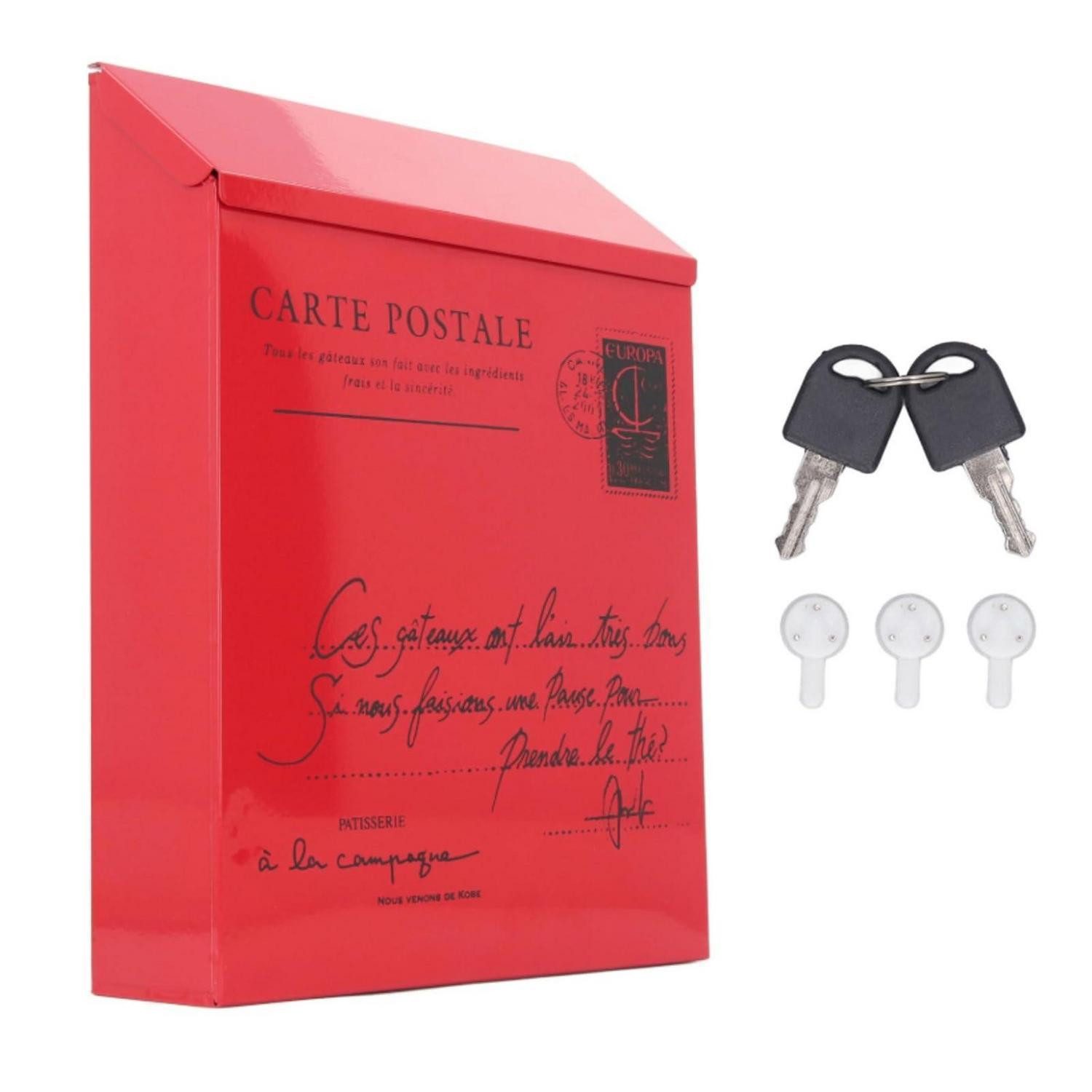 LuxusKollektion Schlüsselkasten Wandbriefkasten Metall Rot (1 St)