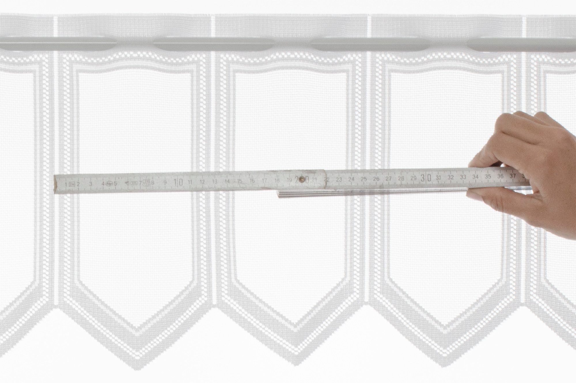 Gardinen Kranzusch Scheibengardine schlichter Jacquard (1 St), Stangendurchzug, transparent, Stablöcher,transparent,verschiedene Höhen, Breiten