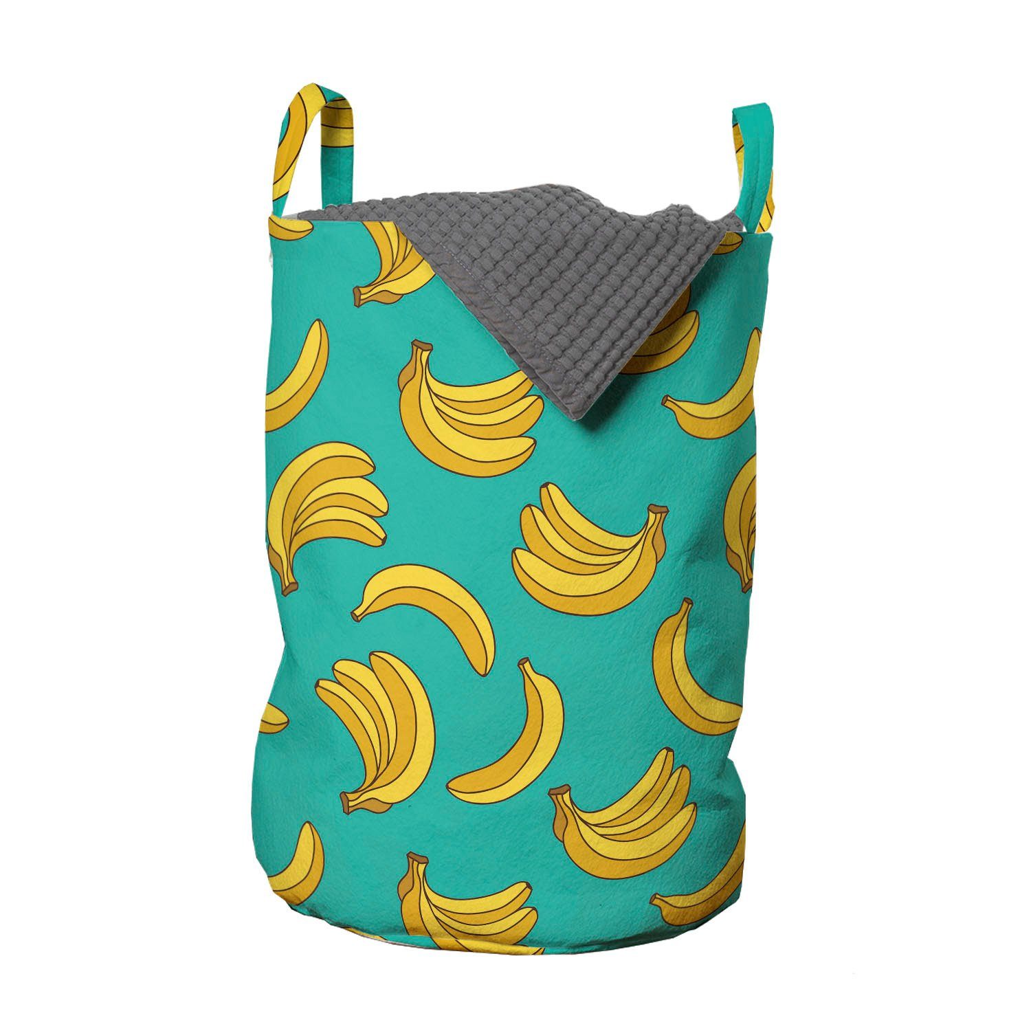 Abakuhaus Wäschesäckchen Wäschekorb mit Griffen Kordelzugverschluss für Waschsalons, Banane Tropic Fruit Vivid
