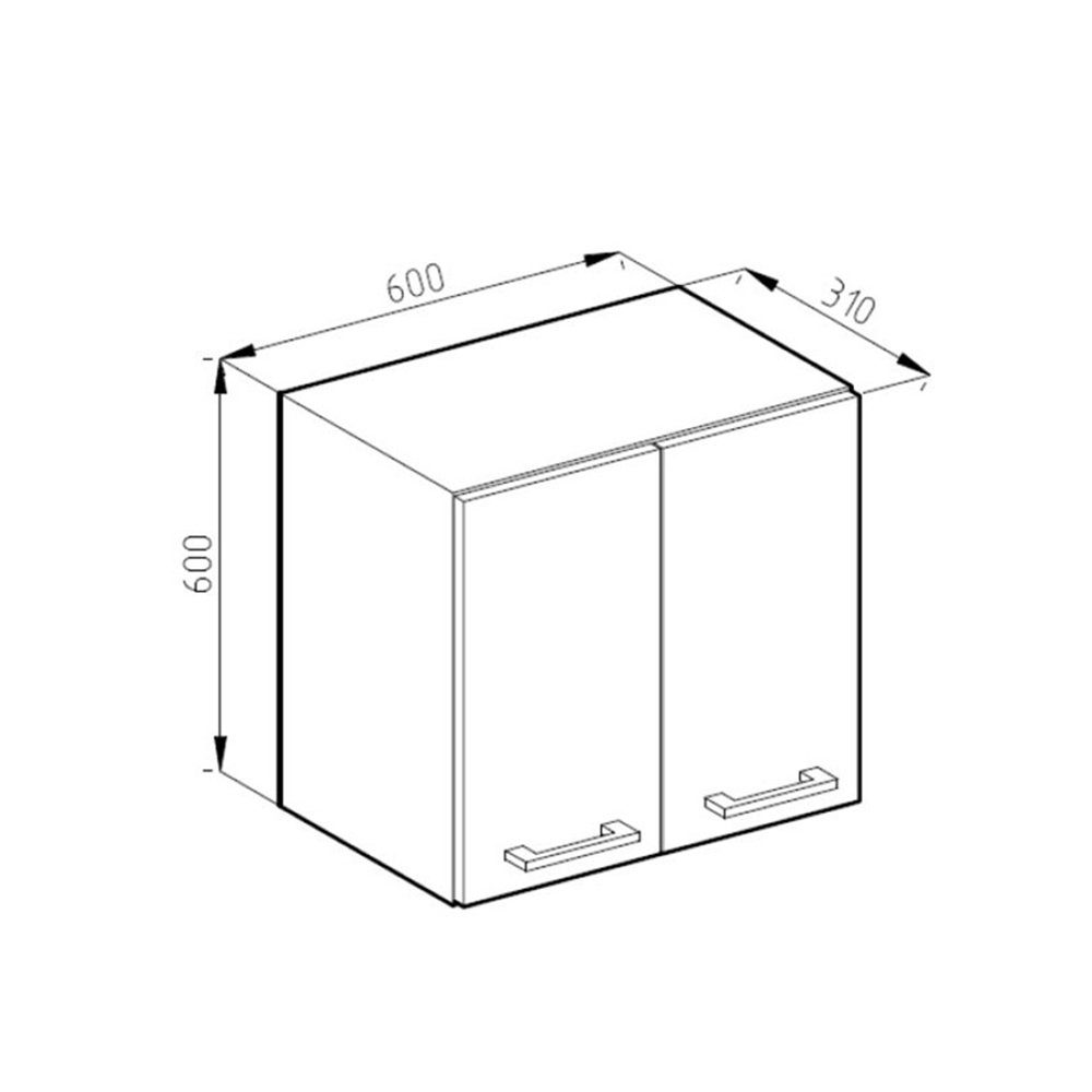 Vicco Hängeschrank R-Line, Anthrazit Landhaus/Weiß, 60 cm (1-St)
